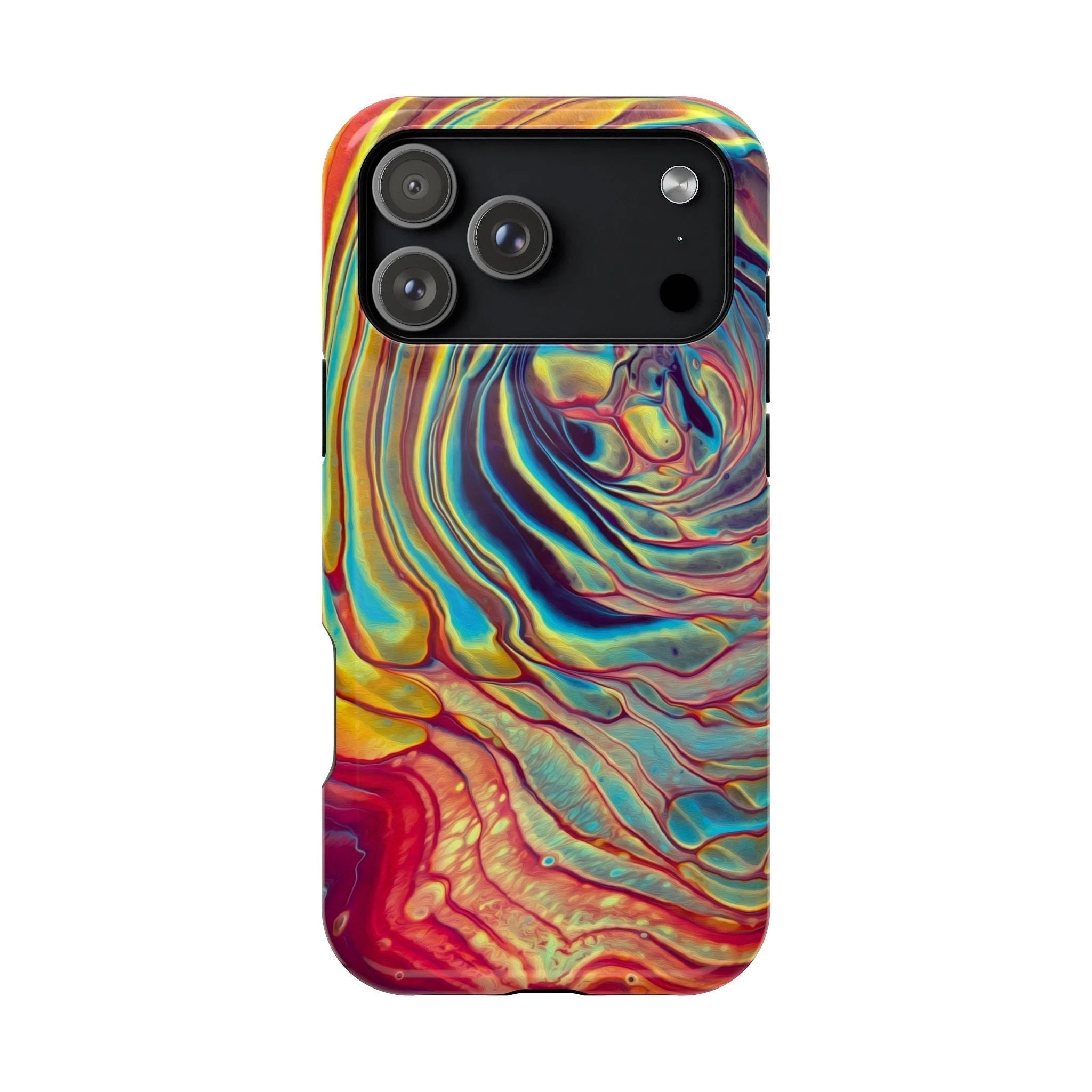 Bespattered Facade Rainbow Rings Abstract Art MagSafe Tough Case by Bespattered Facade
