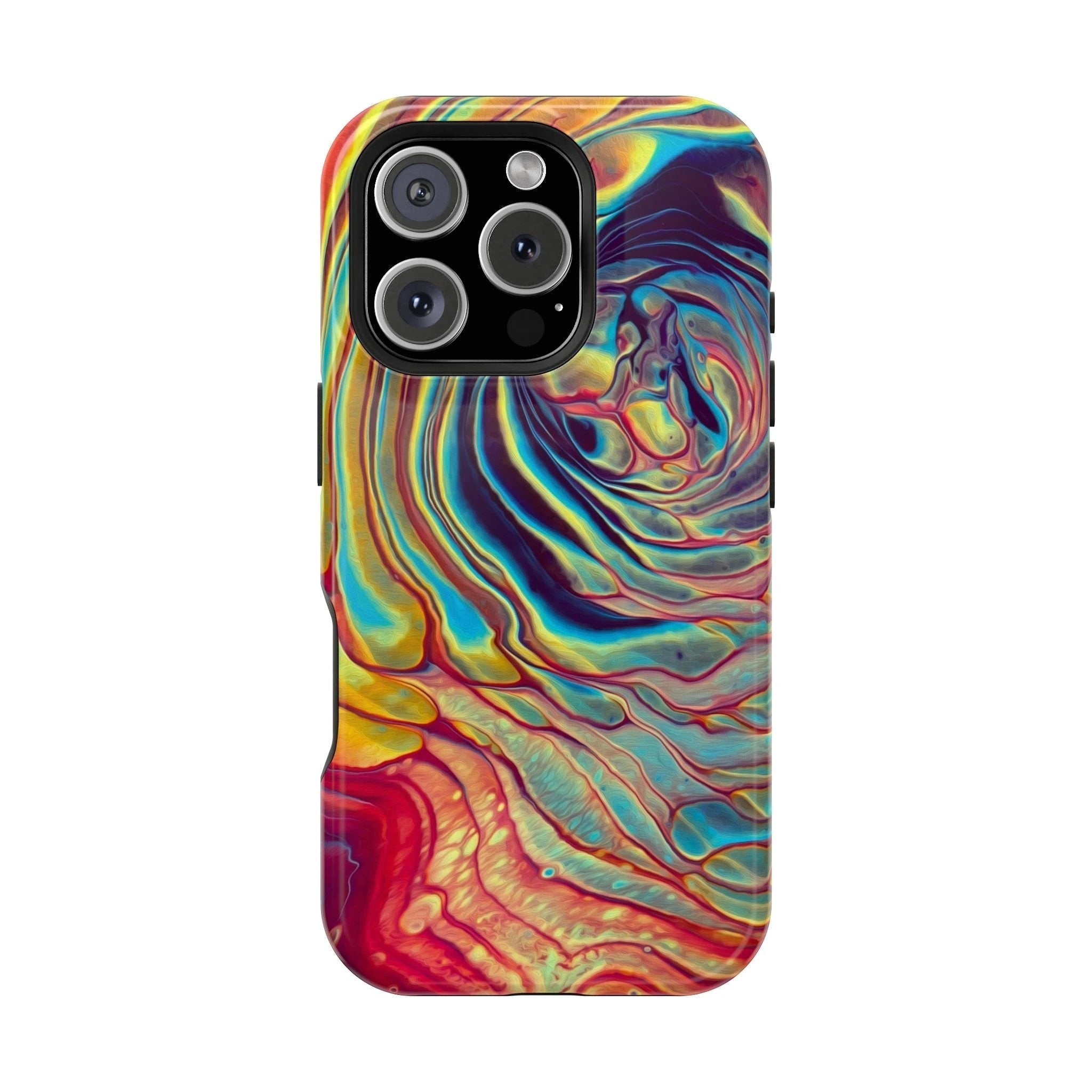 Bespattered Facade Rainbow Rings Abstract Art MagSafe Tough Case by Bespattered Facade