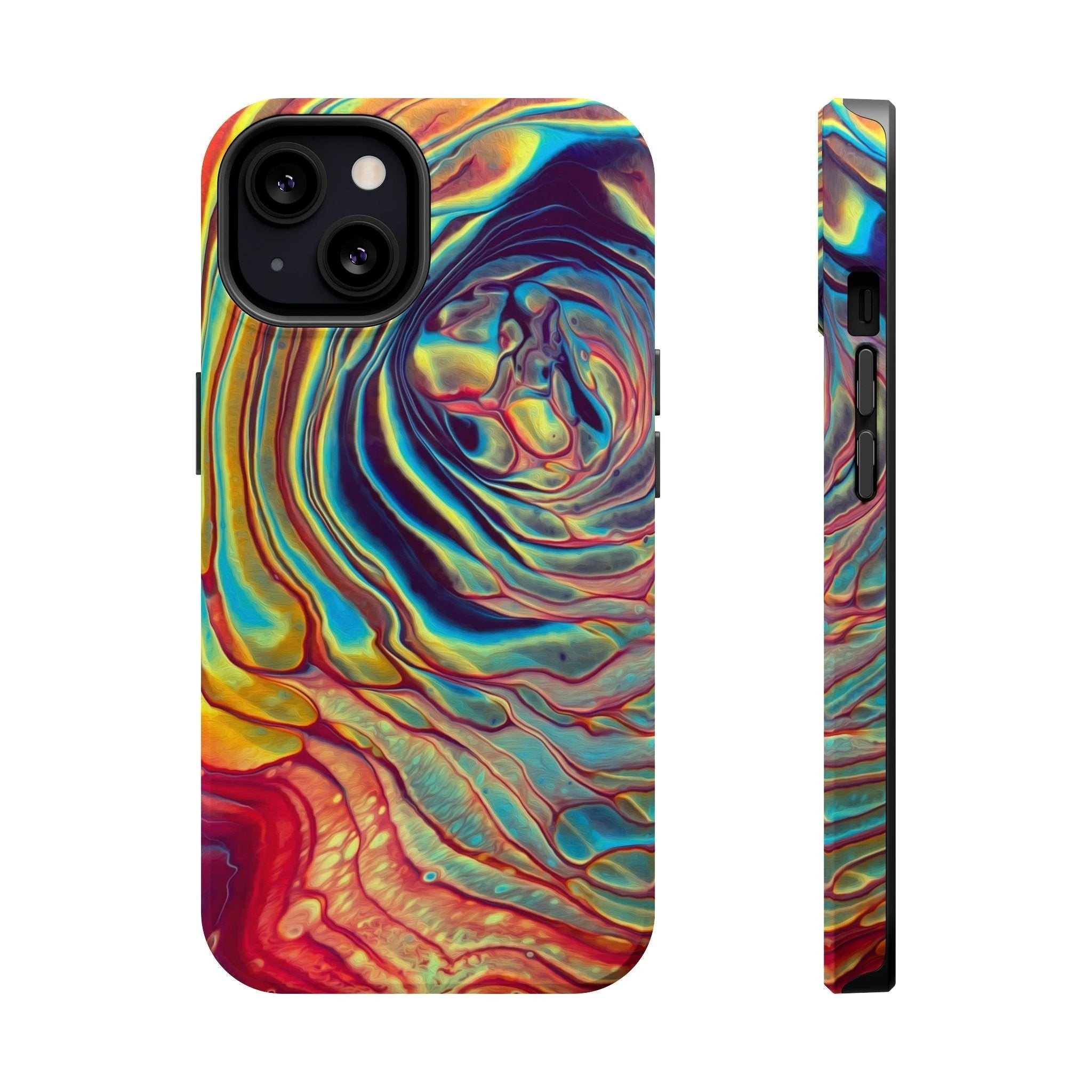 Bespattered Facade Rainbow Rings Abstract Art MagSafe Tough Case by Bespattered Facade