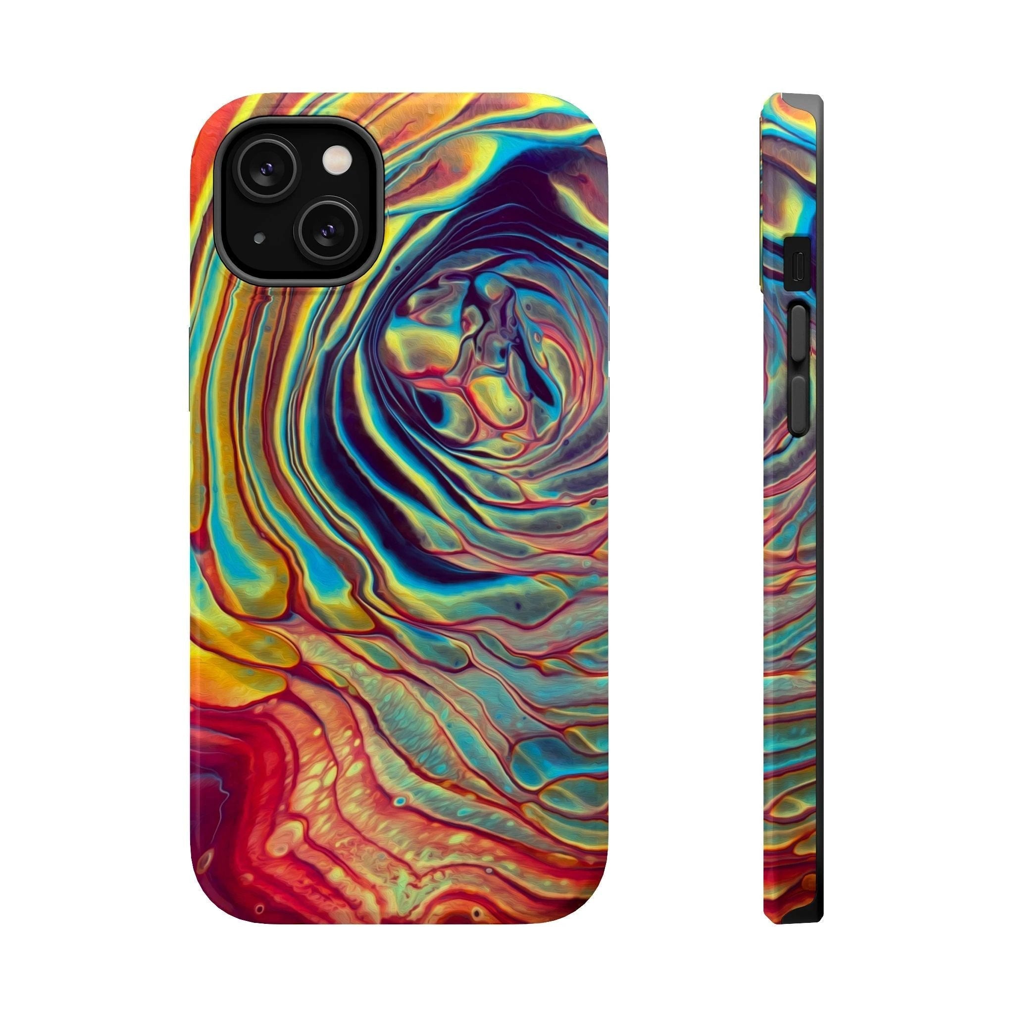Bespattered Facade Rainbow Rings Abstract Art MagSafe Tough Case by Bespattered Facade