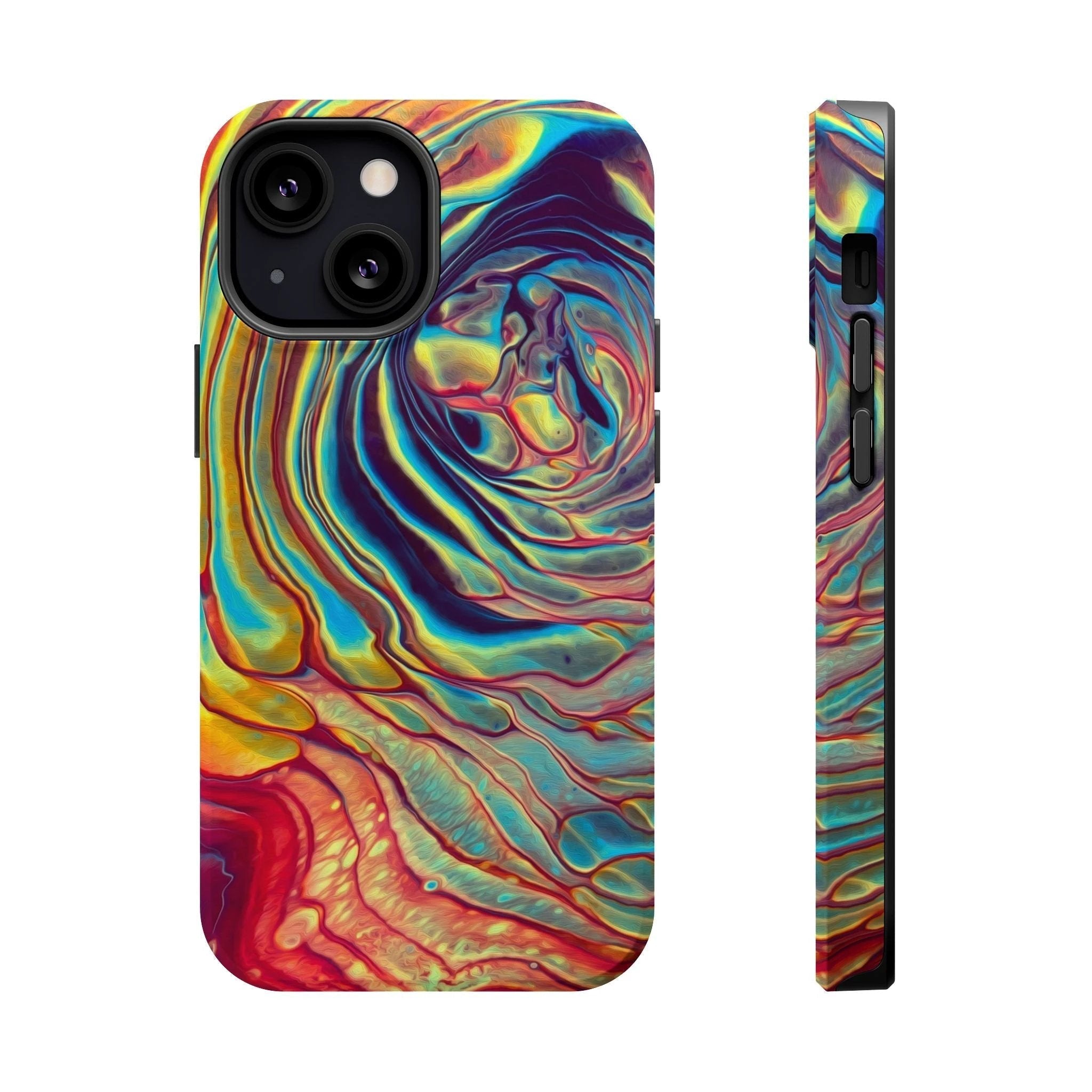 Bespattered Facade Rainbow Rings Abstract Art MagSafe Tough Case by Bespattered Facade