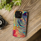 Bespattered Facade Rainbow Rings Abstract Art MagSafe Tough Case by Bespattered Facade