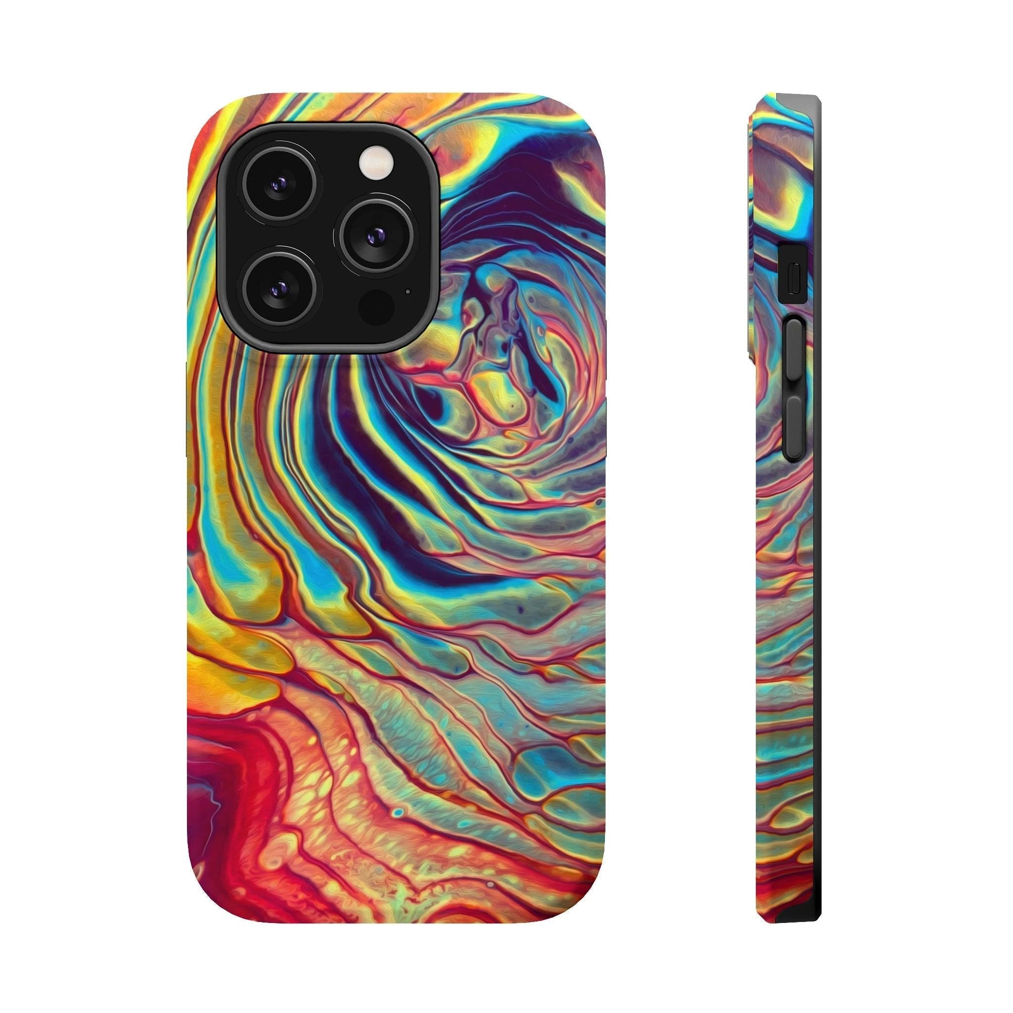 Bespattered Facade Rainbow Rings Abstract Art MagSafe Tough Case by Bespattered Facade