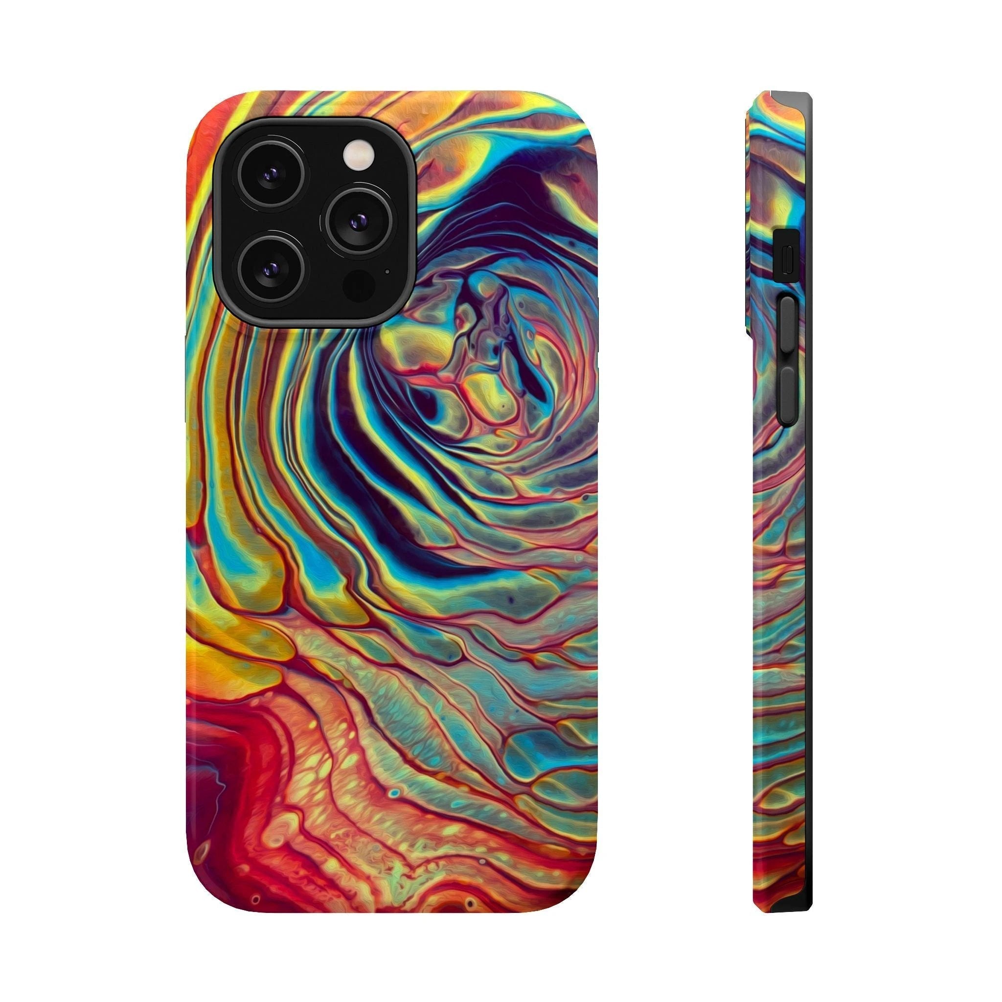 Bespattered Facade Rainbow Rings Abstract Art MagSafe Tough Case by Bespattered Facade