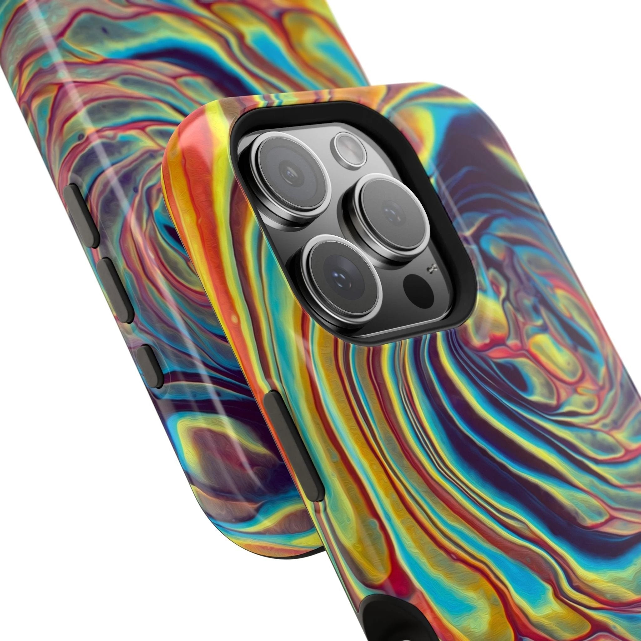 Bespattered Facade Rainbow Rings Abstract Art MagSafe Tough Case by Bespattered Facade