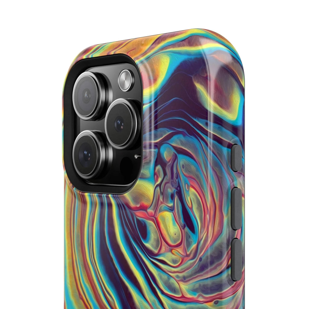 Bespattered Facade Rainbow Rings Abstract Art MagSafe Tough Case by Bespattered Facade