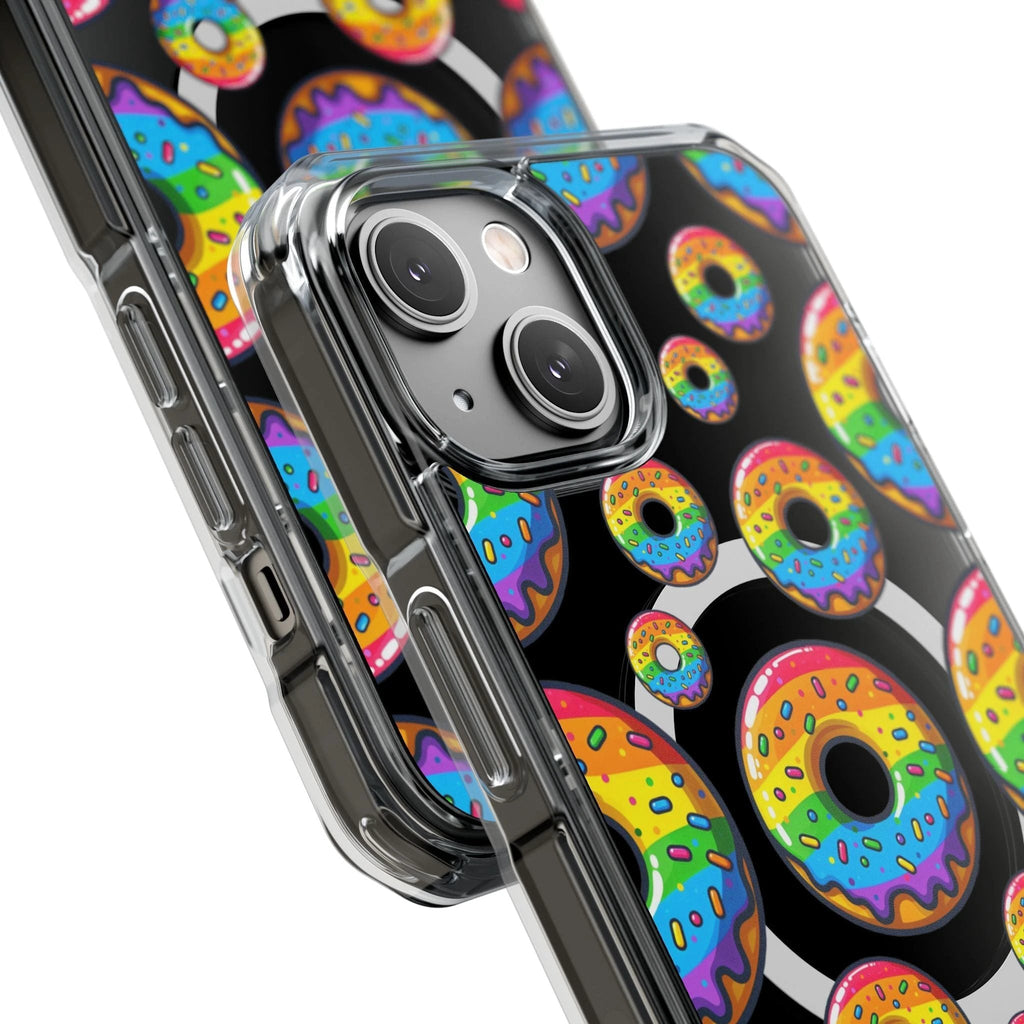 Bespattered Facade Rainbow Sprinkle Donut MagSafe Clear Impact Cases by Bespattered Facade