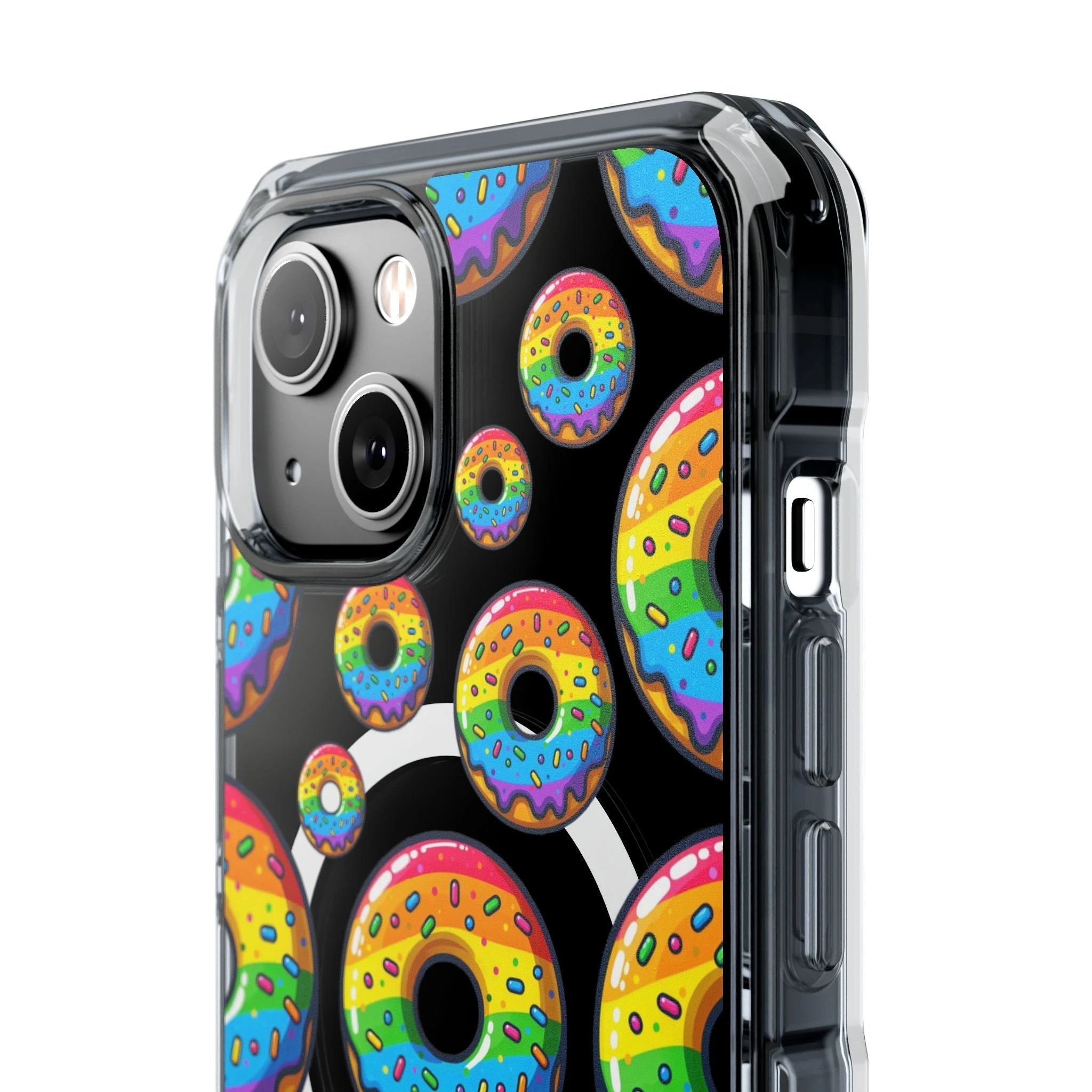 Bespattered Facade Rainbow Sprinkle Donut MagSafe Clear Impact Cases by Bespattered Facade