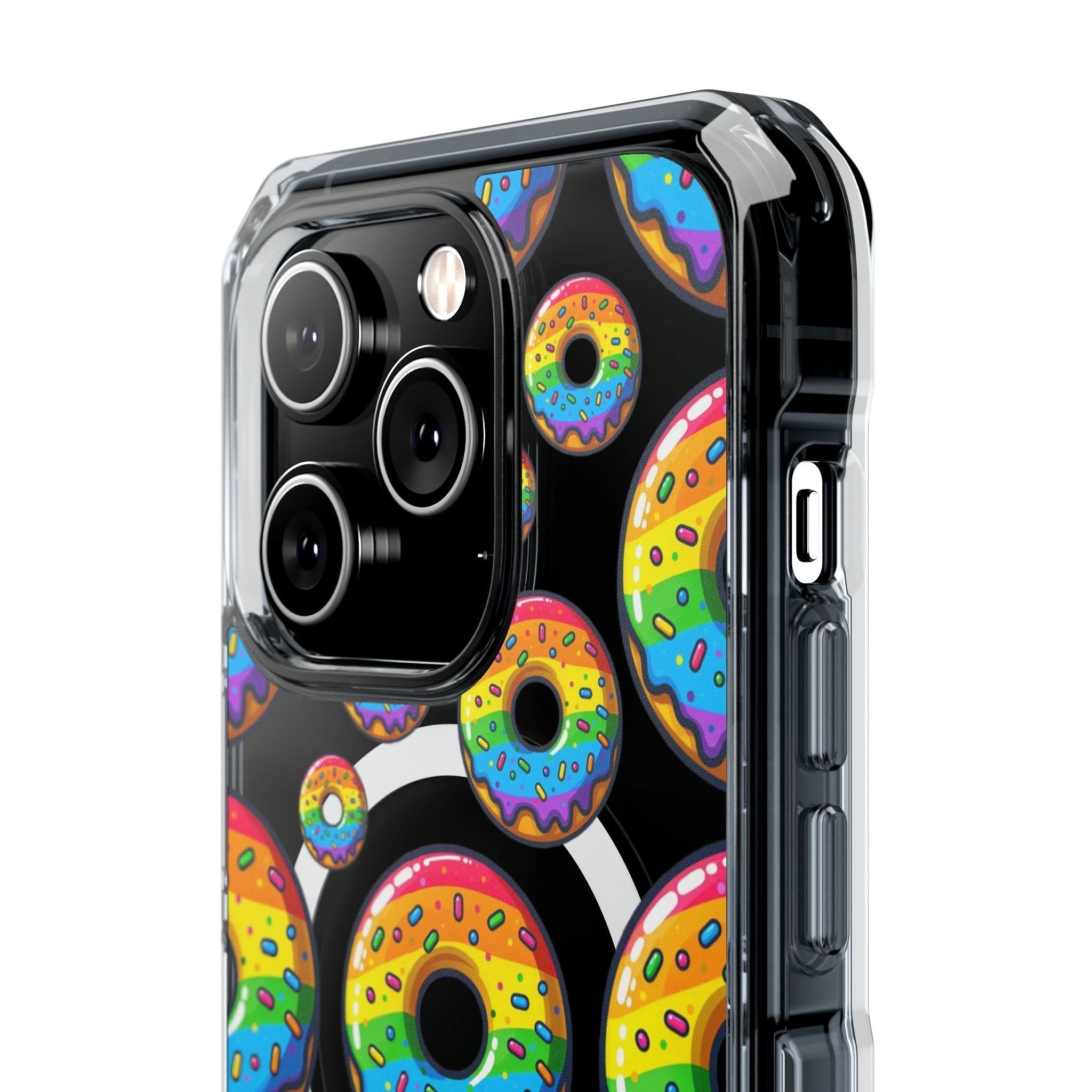 Bespattered Facade Rainbow Sprinkle Donut MagSafe Clear Impact Cases by Bespattered Facade