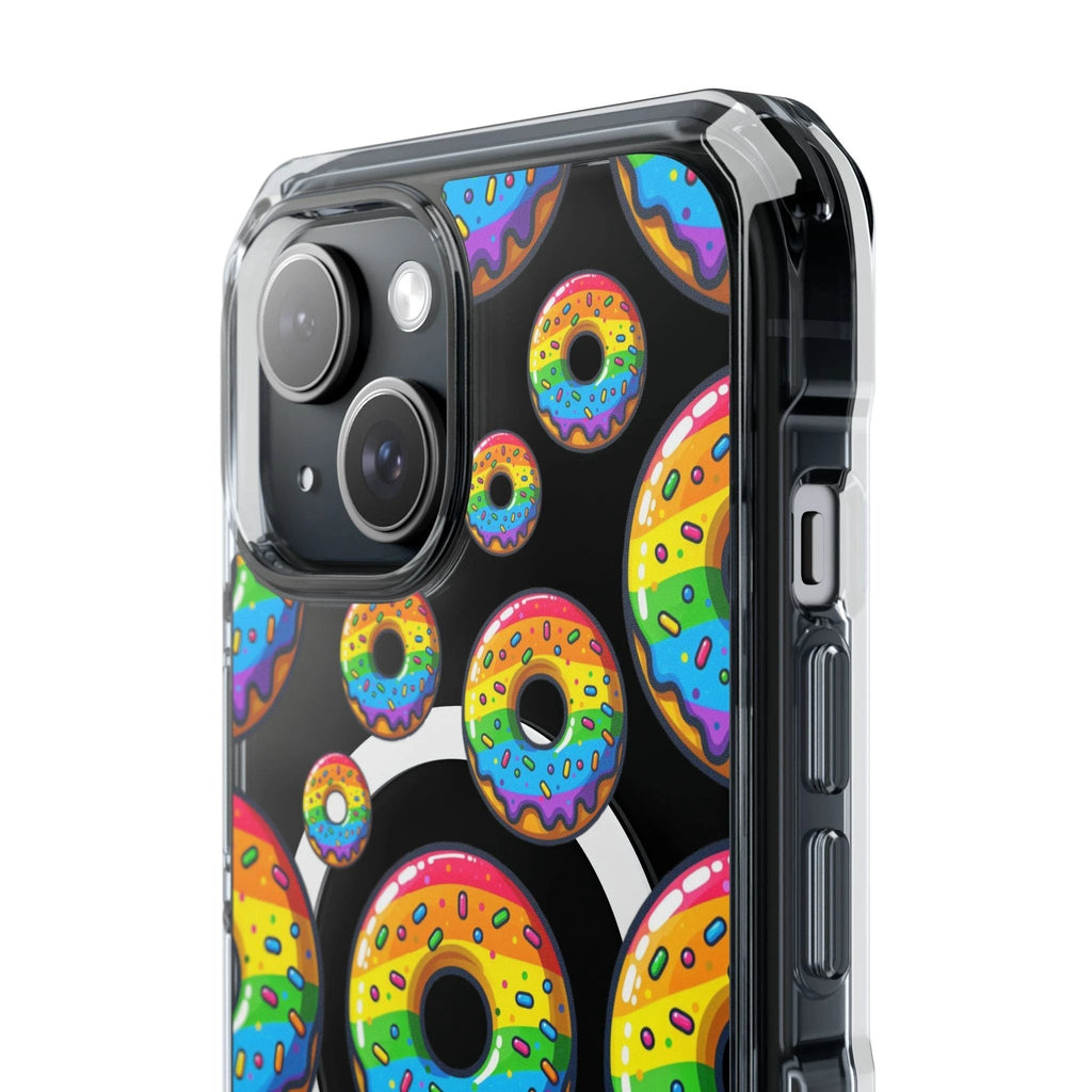 Bespattered Facade Rainbow Sprinkle Donut MagSafe Clear Impact Cases by Bespattered Facade