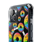 Bespattered Facade Rainbow Sprinkle Donut MagSafe Clear Impact Cases by Bespattered Facade