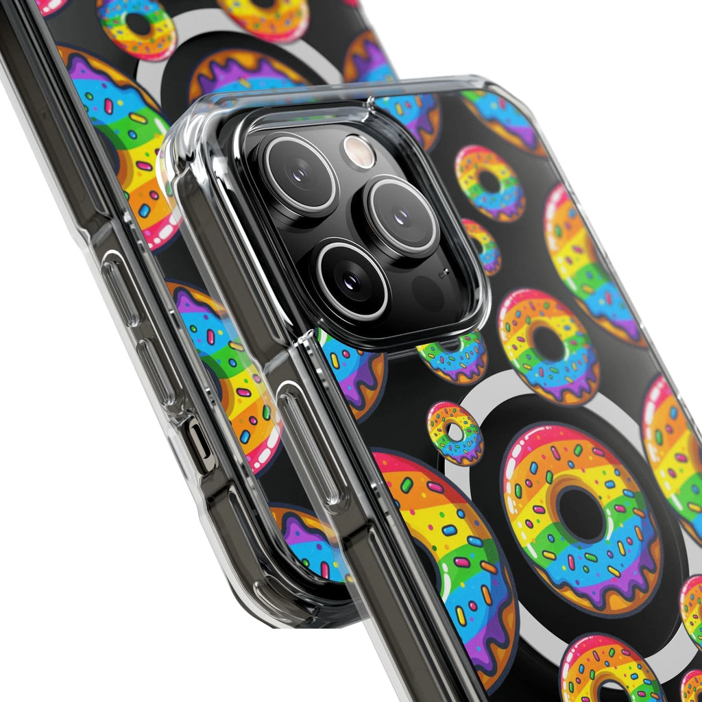 Bespattered Facade Rainbow Sprinkle Donut MagSafe Clear Impact Cases by Bespattered Facade