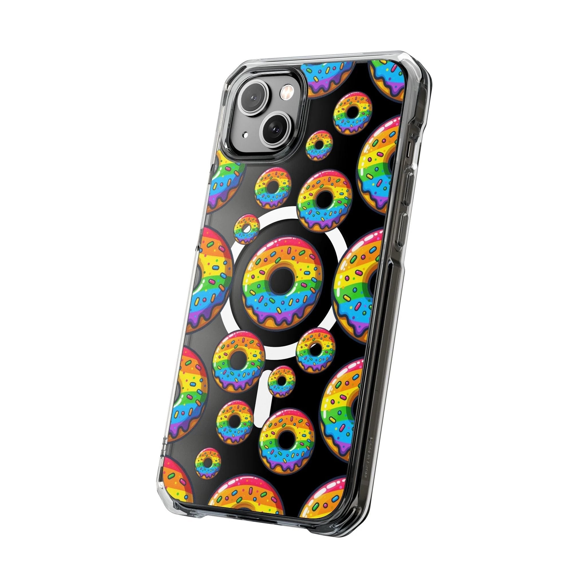 Bespattered Facade Rainbow Sprinkle Donut MagSafe Clear Impact Cases by Bespattered Facade