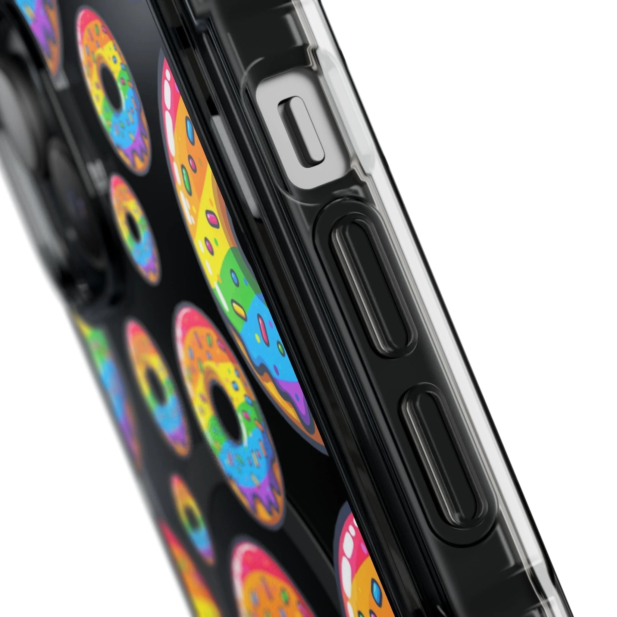 Bespattered Facade Rainbow Sprinkle Donut MagSafe Clear Impact Cases by Bespattered Facade