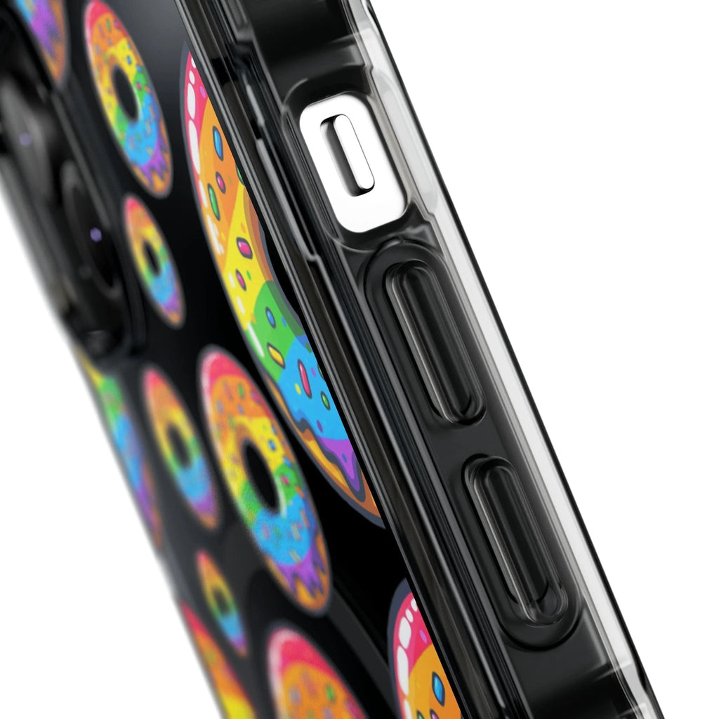 Bespattered Facade Rainbow Sprinkle Donut MagSafe Clear Impact Cases by Bespattered Facade