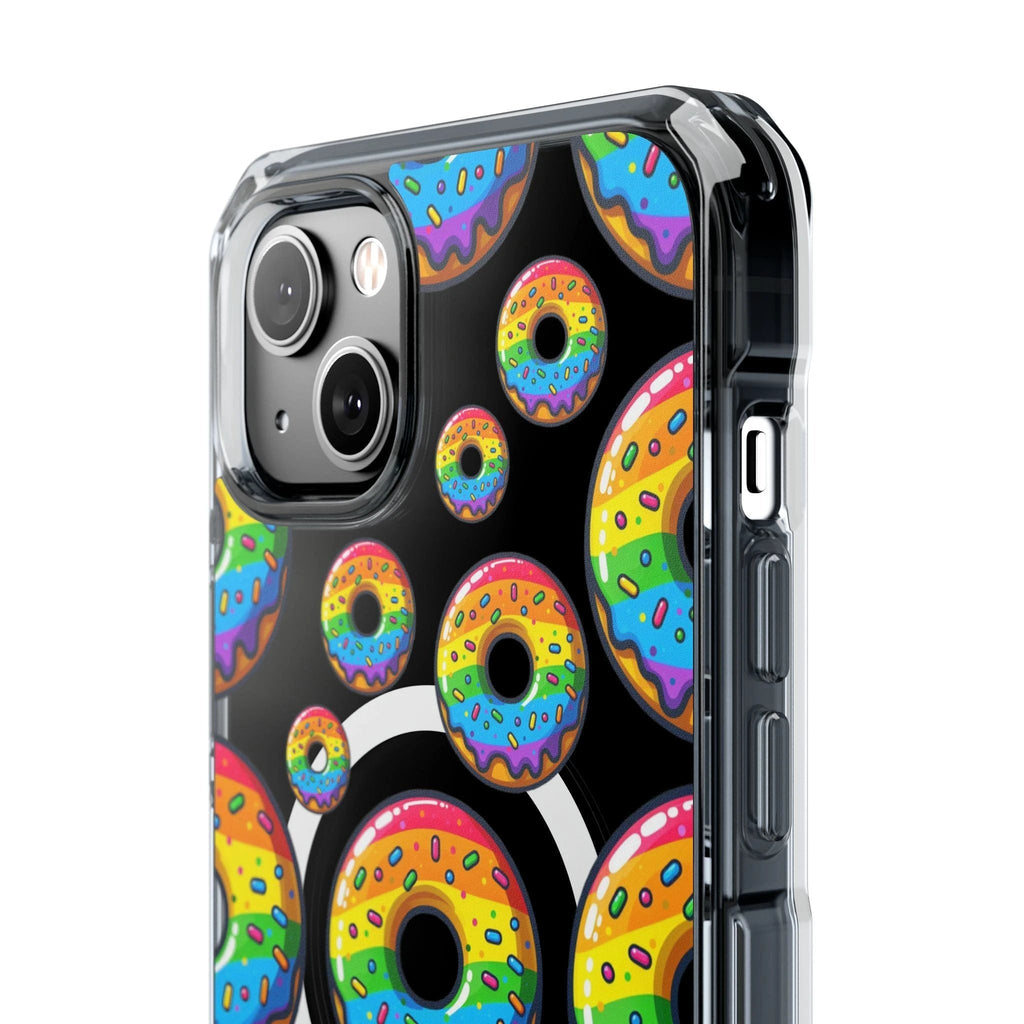 Bespattered Facade Rainbow Sprinkle Donut MagSafe Clear Impact Cases by Bespattered Facade