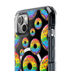 Bespattered Facade Rainbow Sprinkle Donut MagSafe Clear Impact Cases by Bespattered Facade