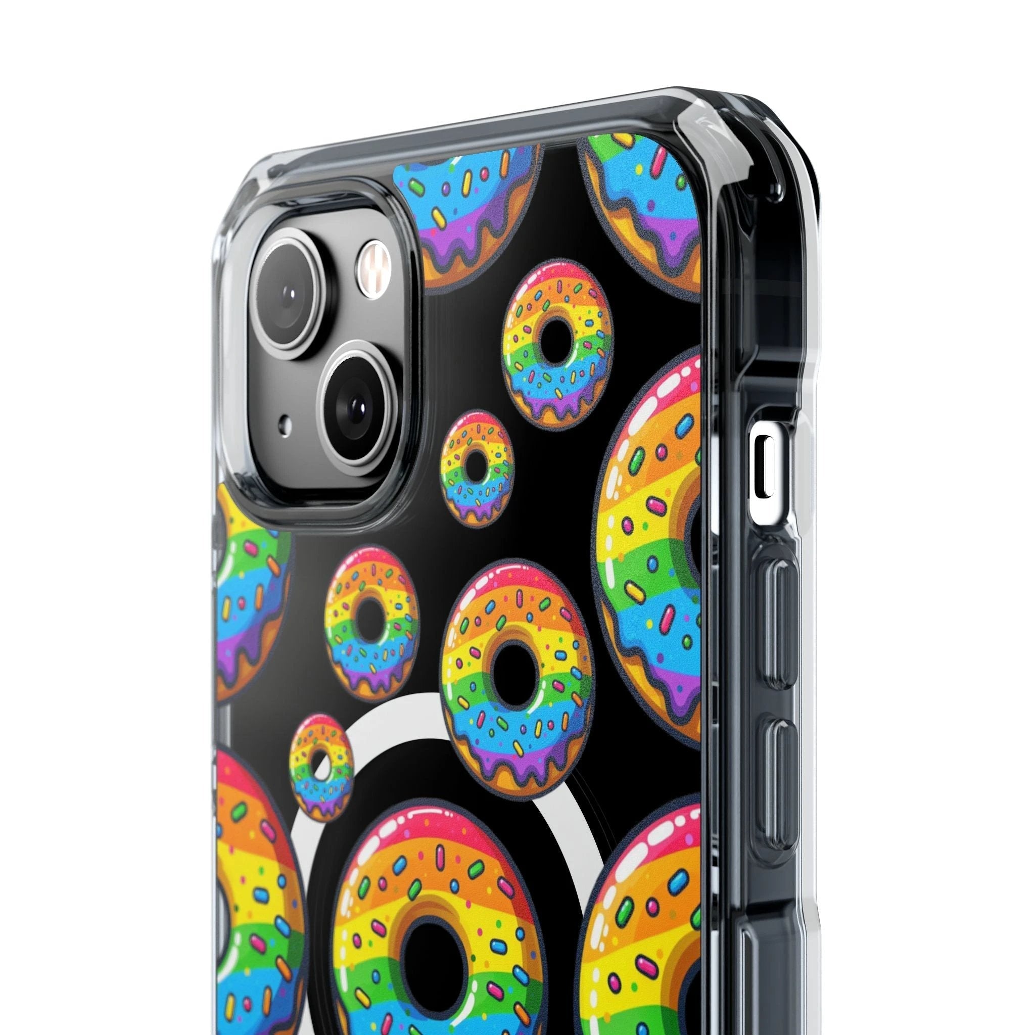 Bespattered Facade Rainbow Sprinkle Donut MagSafe Clear Impact Cases by Bespattered Facade