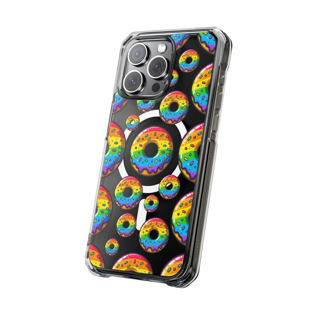 Bespattered Facade Rainbow Sprinkle Donut MagSafe Clear Impact Cases by Bespattered Facade