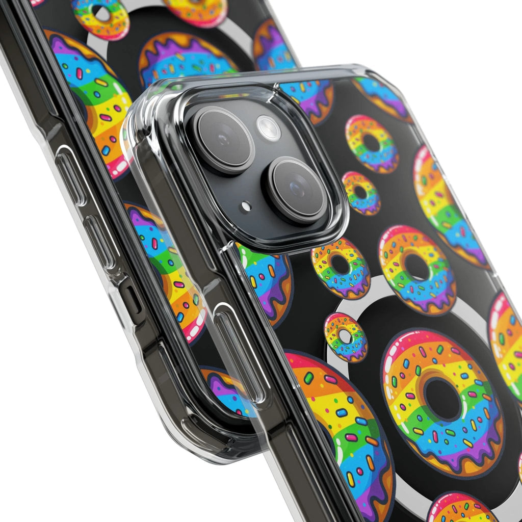 Bespattered Facade Rainbow Sprinkle Donut MagSafe Clear Impact Cases by Bespattered Facade
