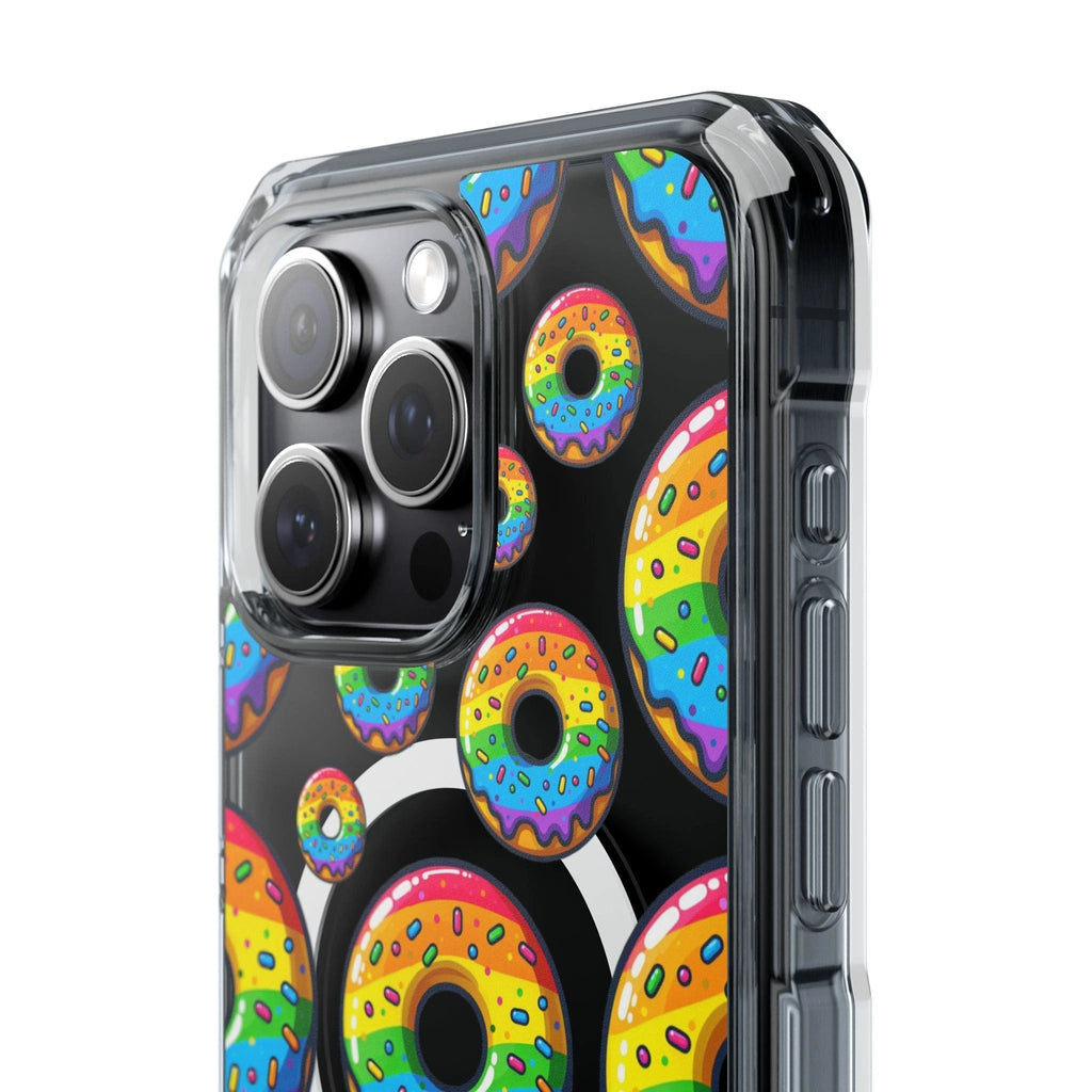 Bespattered Facade Rainbow Sprinkle Donut MagSafe Clear Impact Cases by Bespattered Facade