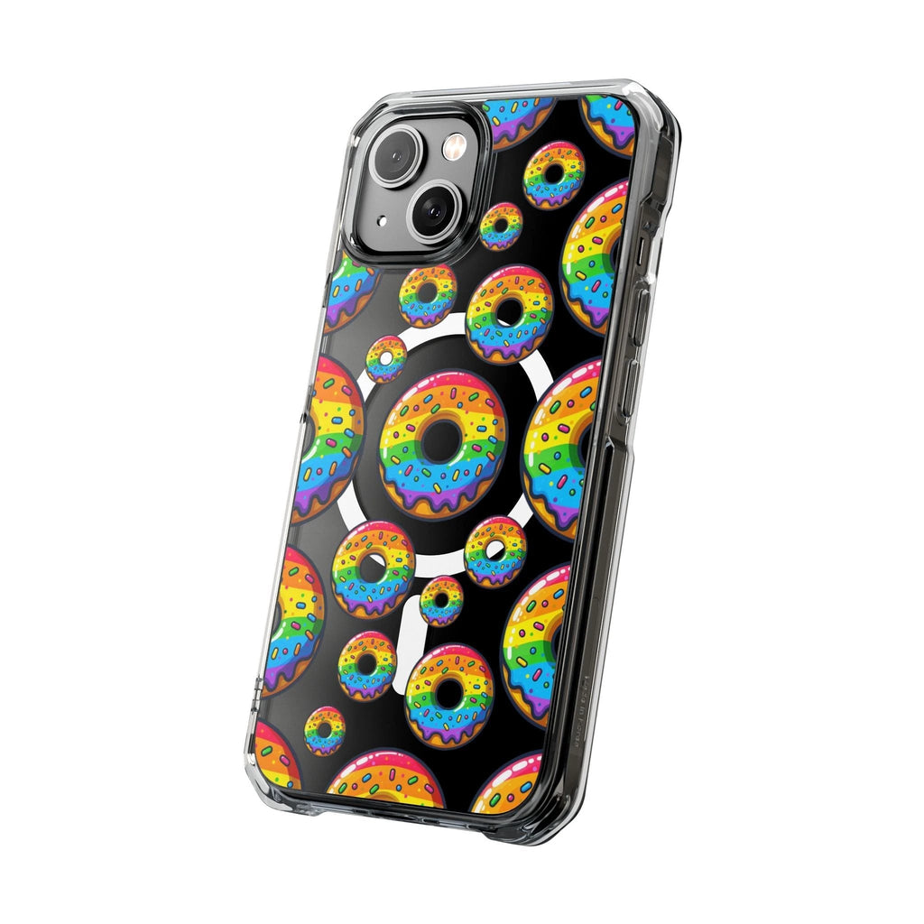 Bespattered Facade Rainbow Sprinkle Donut MagSafe Clear Impact Cases by Bespattered Facade