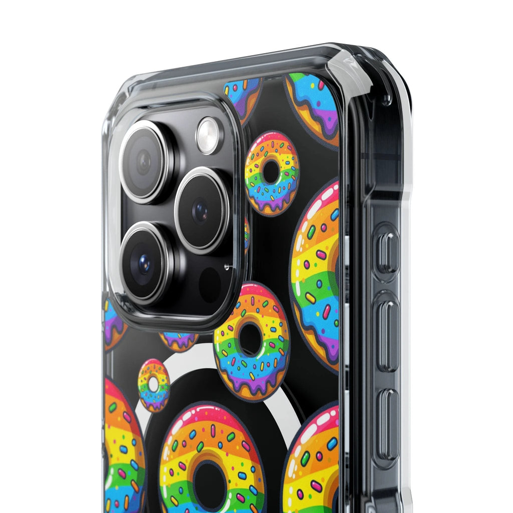 Bespattered Facade Rainbow Sprinkle Donut MagSafe Clear Impact Cases by Bespattered Facade