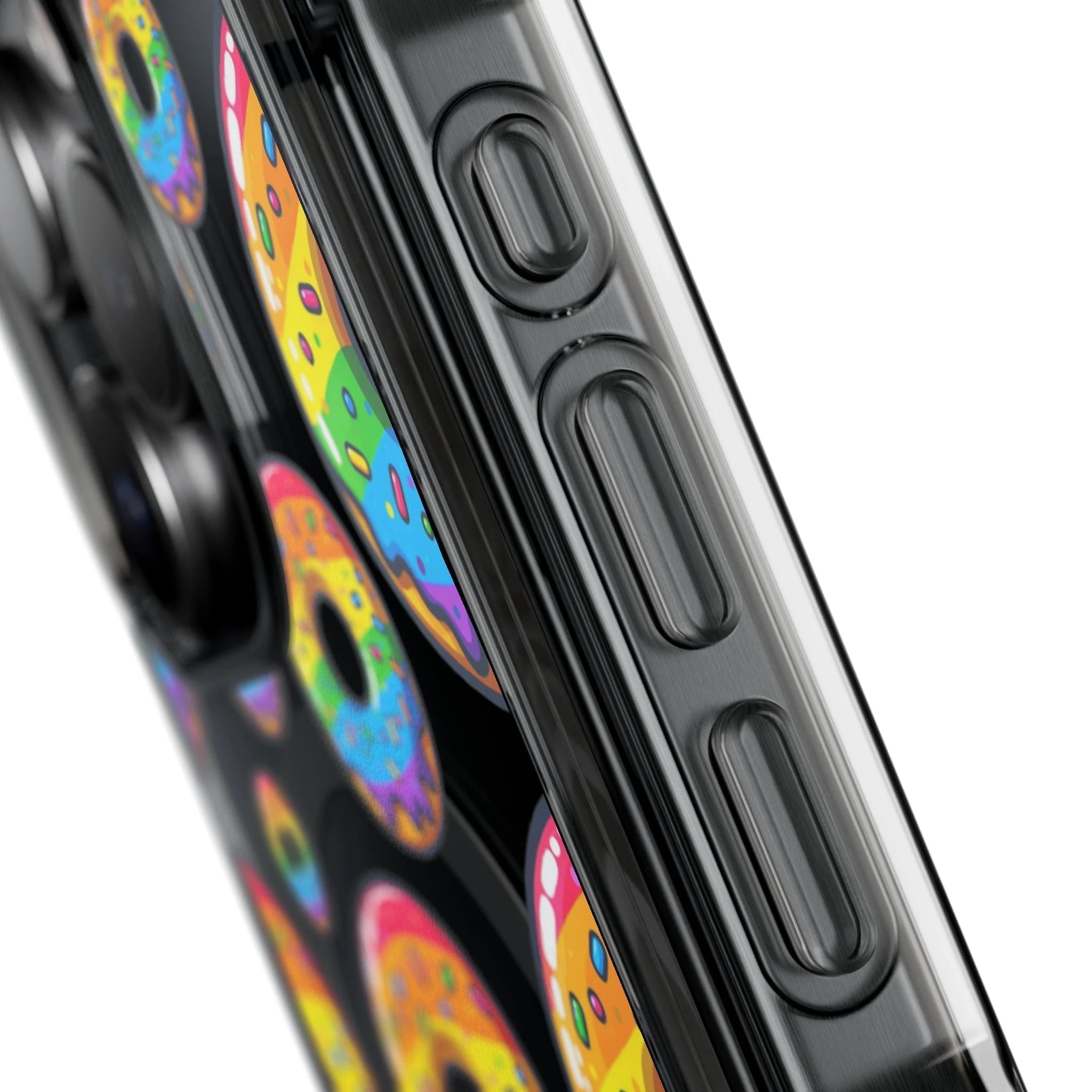 Bespattered Facade Rainbow Sprinkle Donut MagSafe Clear Impact Cases by Bespattered Facade