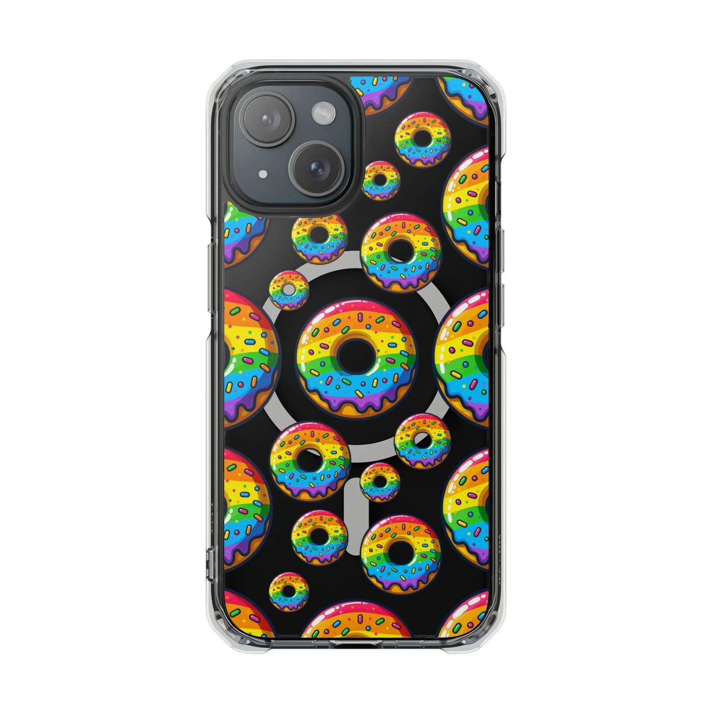 Bespattered Facade Rainbow Sprinkle Donut MagSafe Clear Impact Cases by Bespattered Facade