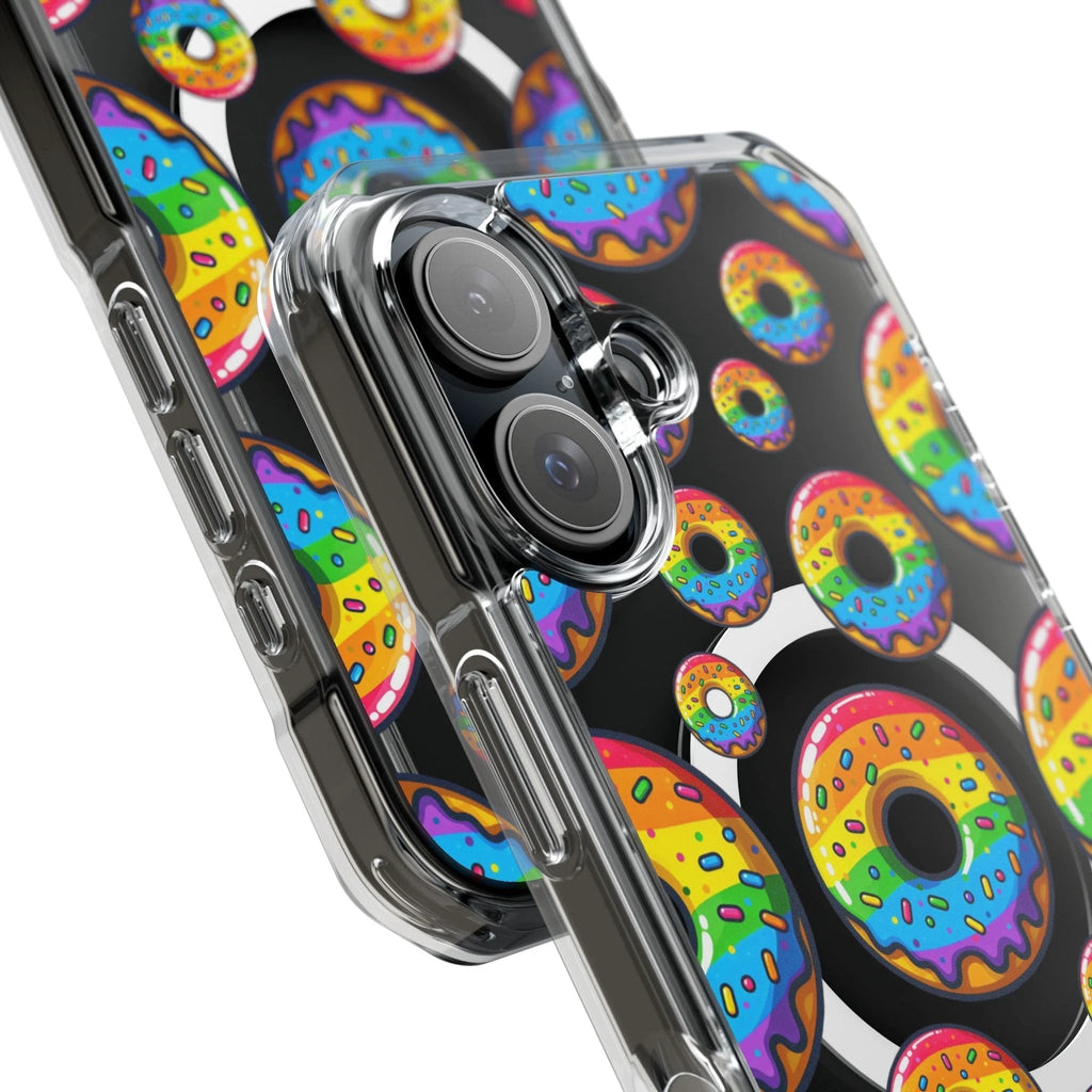 Bespattered Facade Rainbow Sprinkle Donut MagSafe Clear Impact Cases by Bespattered Facade