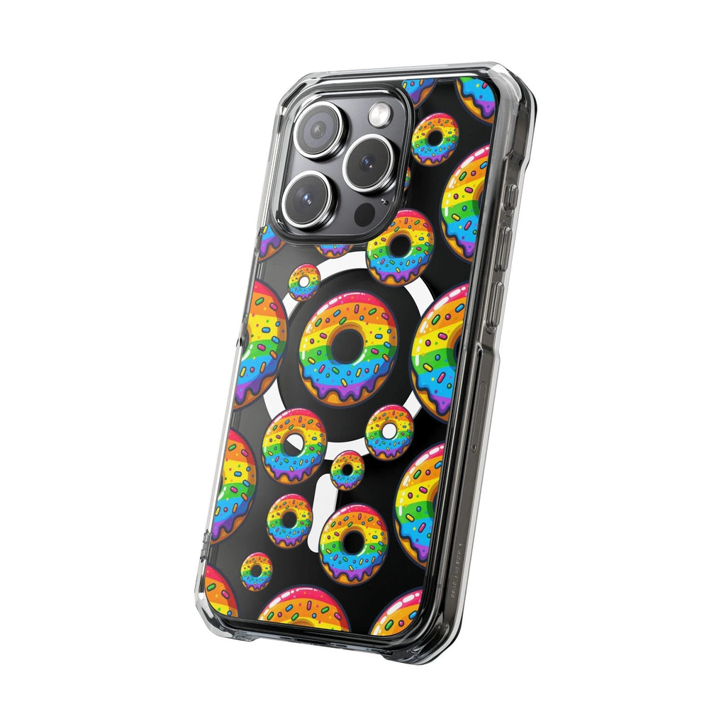 Bespattered Facade Rainbow Sprinkle Donut MagSafe Clear Impact Cases by Bespattered Facade