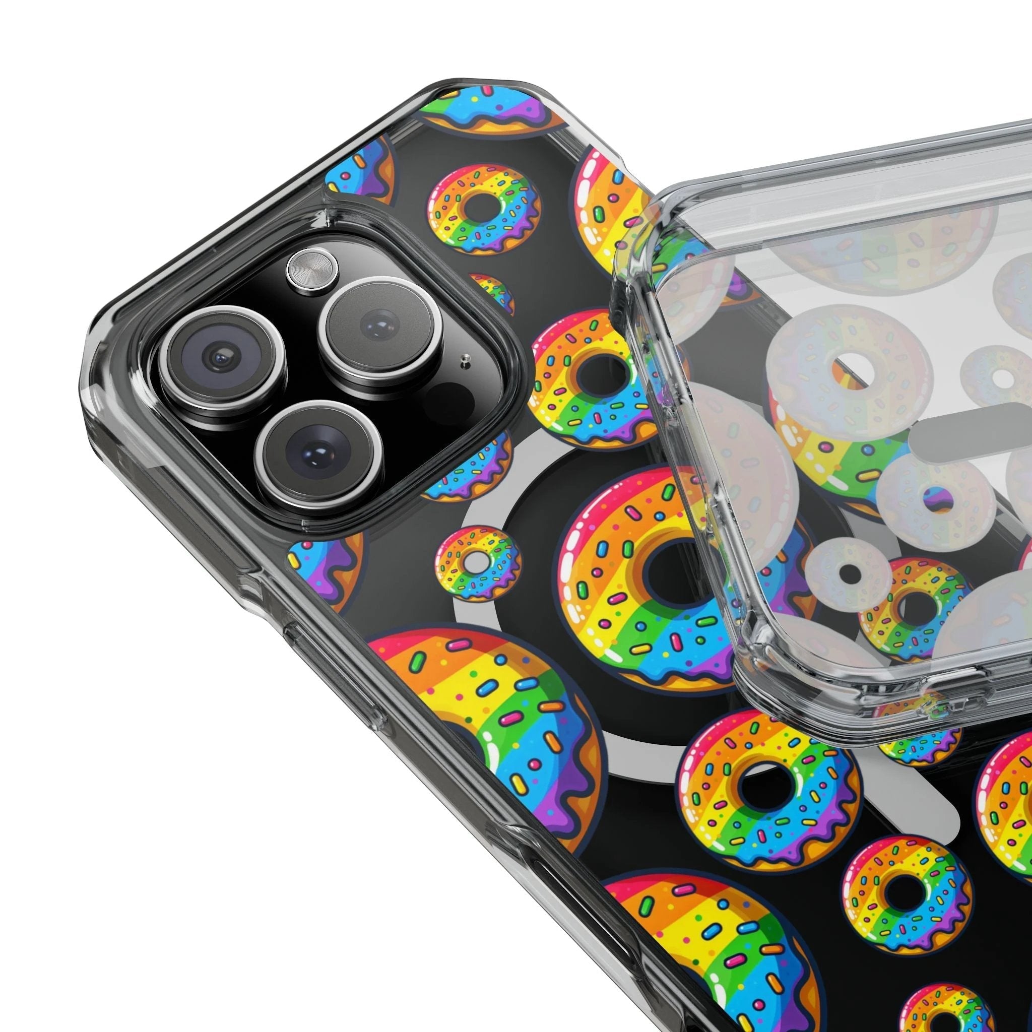 Bespattered Facade Rainbow Sprinkle Donut MagSafe Clear Impact Cases by Bespattered Facade