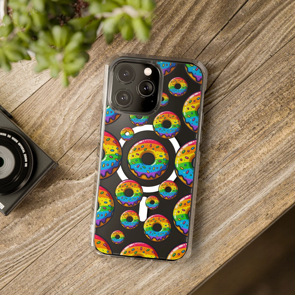 Bespattered Facade Rainbow Sprinkle Donut MagSafe Clear Impact Cases by Bespattered Facade