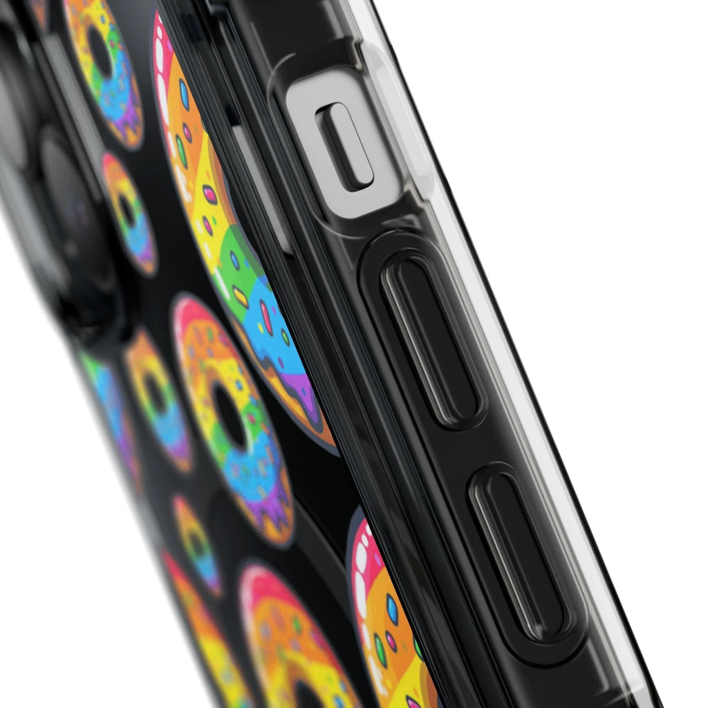 Bespattered Facade Rainbow Sprinkle Donut MagSafe Clear Impact Cases by Bespattered Facade