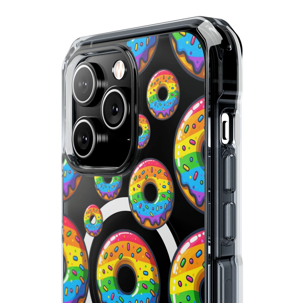 Bespattered Facade Rainbow Sprinkle Donut MagSafe Clear Impact Cases by Bespattered Facade