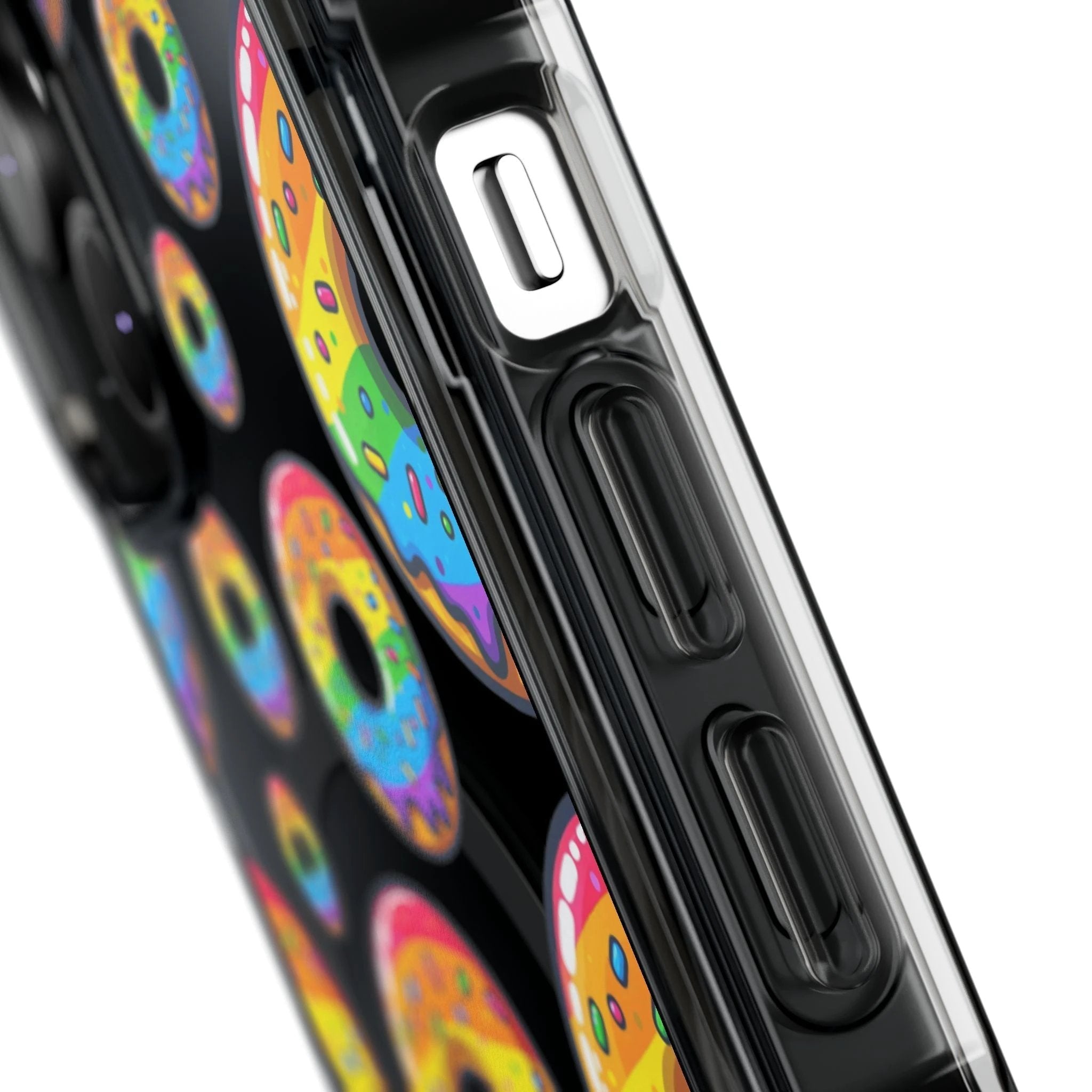 Bespattered Facade Rainbow Sprinkle Donut MagSafe Clear Impact Cases by Bespattered Facade