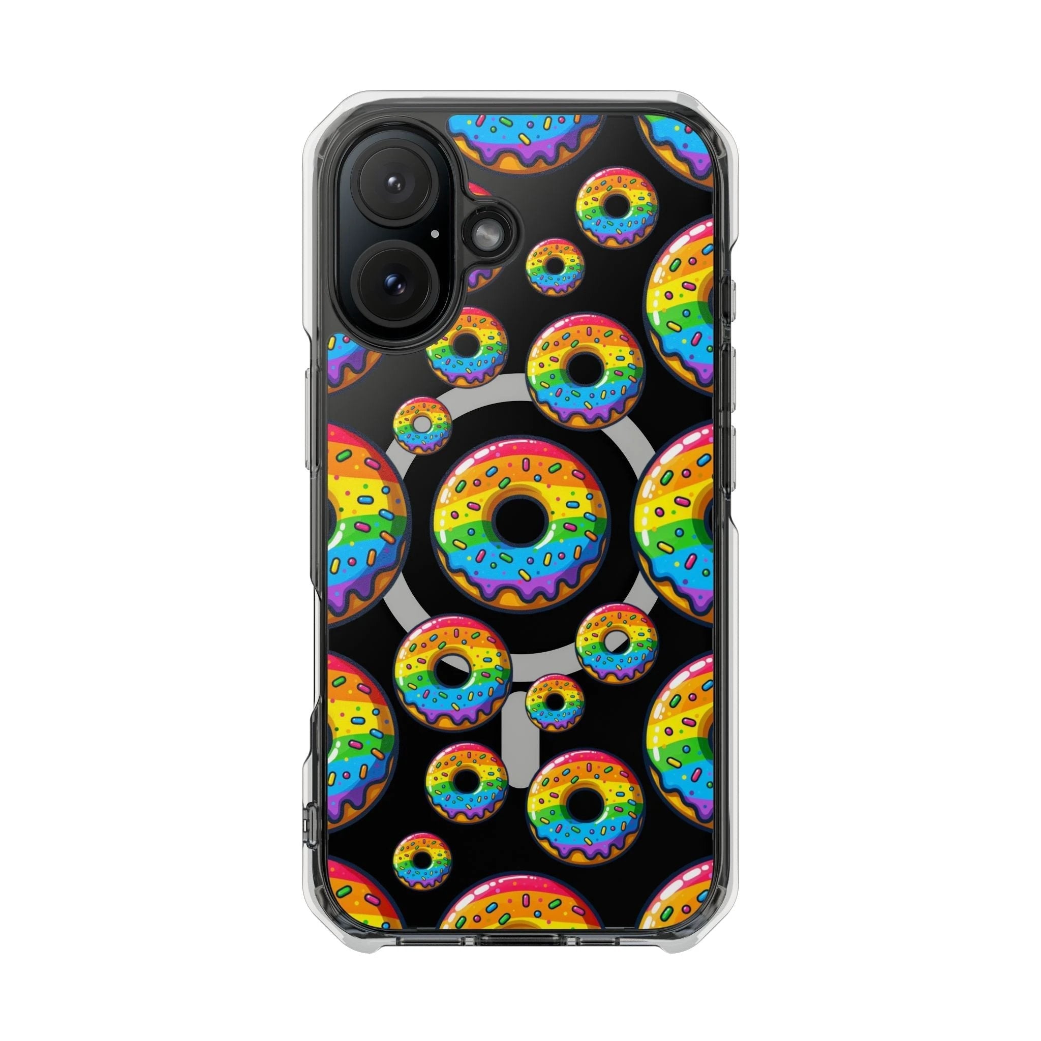 Bespattered Facade Rainbow Sprinkle Donut MagSafe Clear Impact Cases by Bespattered Facade