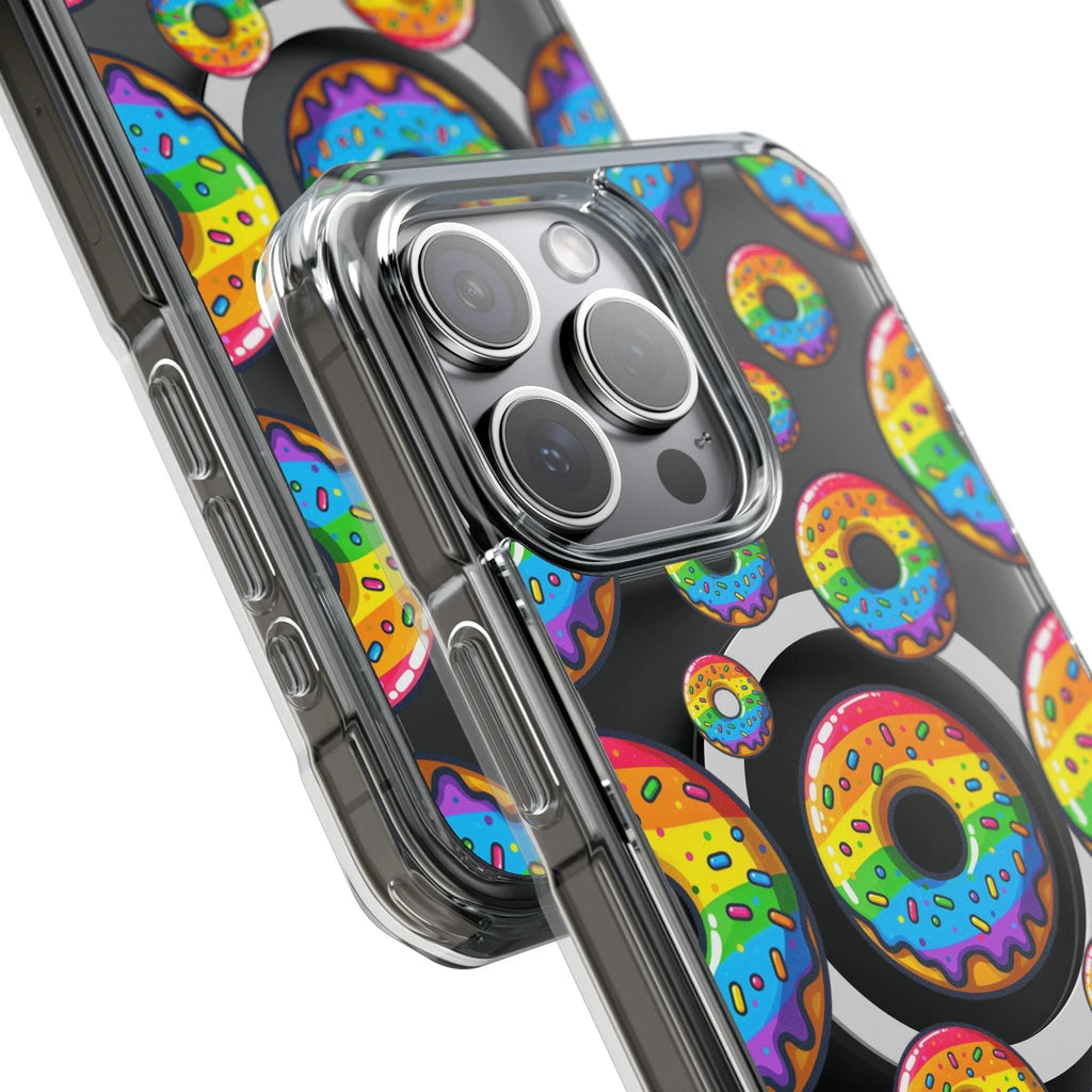 Bespattered Facade Rainbow Sprinkle Donut MagSafe Clear Impact Cases by Bespattered Facade