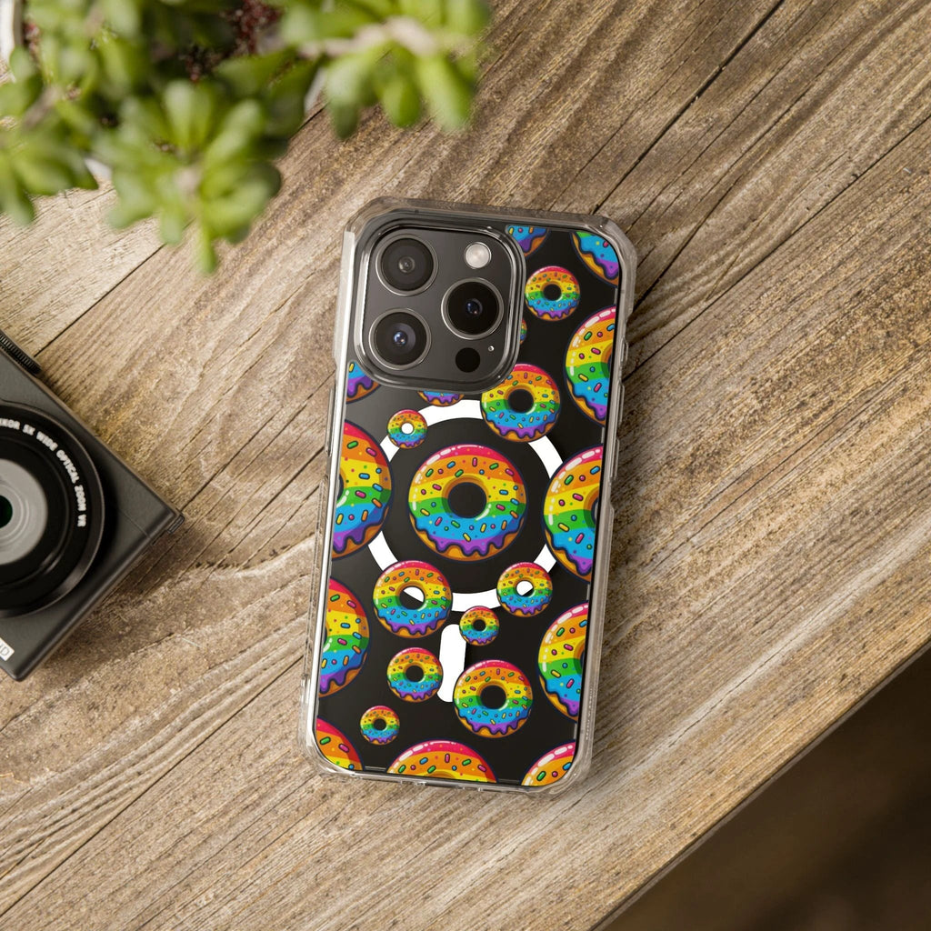 Bespattered Facade Rainbow Sprinkle Donut MagSafe Clear Impact Cases by Bespattered Facade