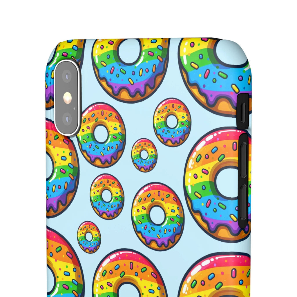 Bespattered Facade Rainbow Sprinkle Donut Snap Case by Bespattered Facade