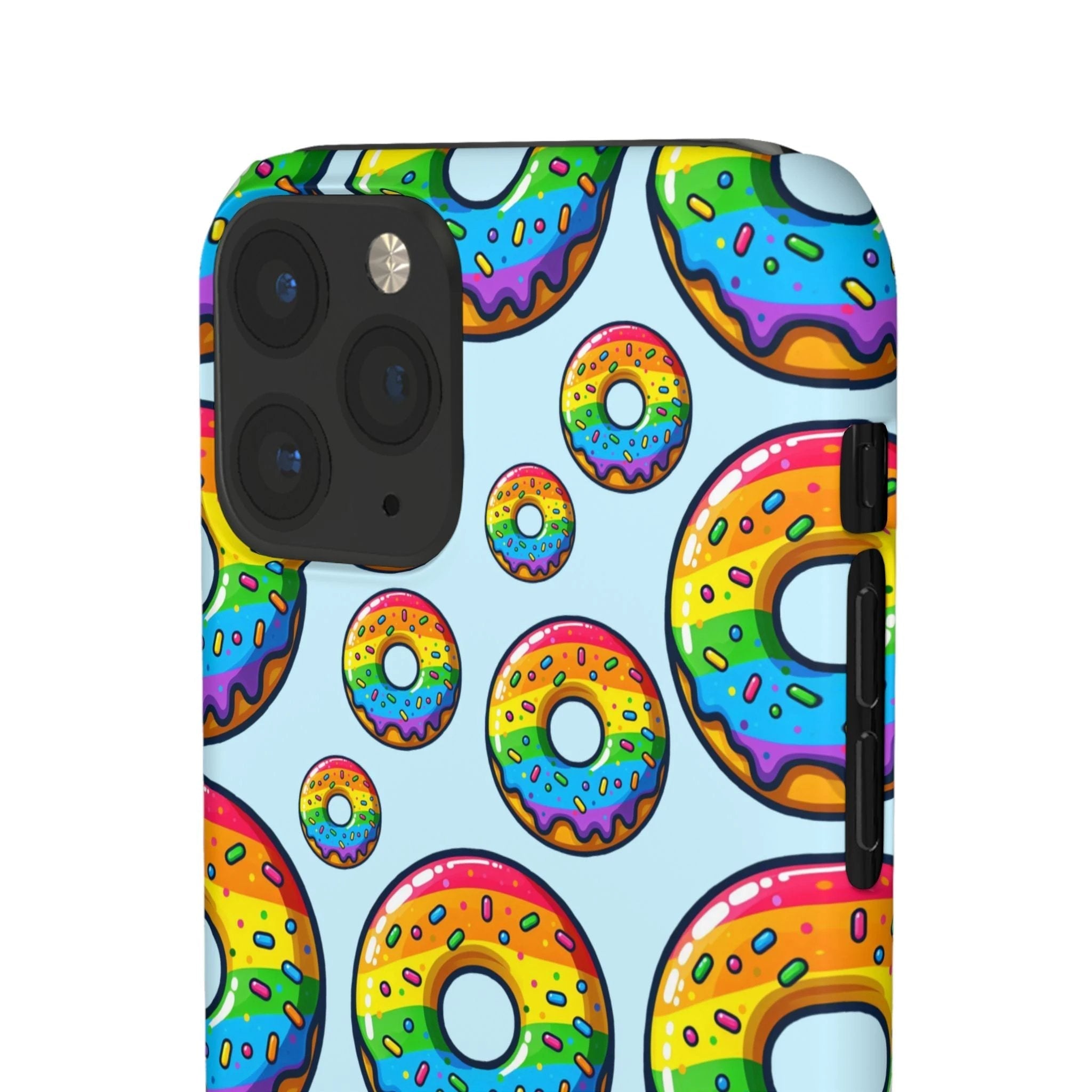 Bespattered Facade Rainbow Sprinkle Donut Snap Case by Bespattered Facade