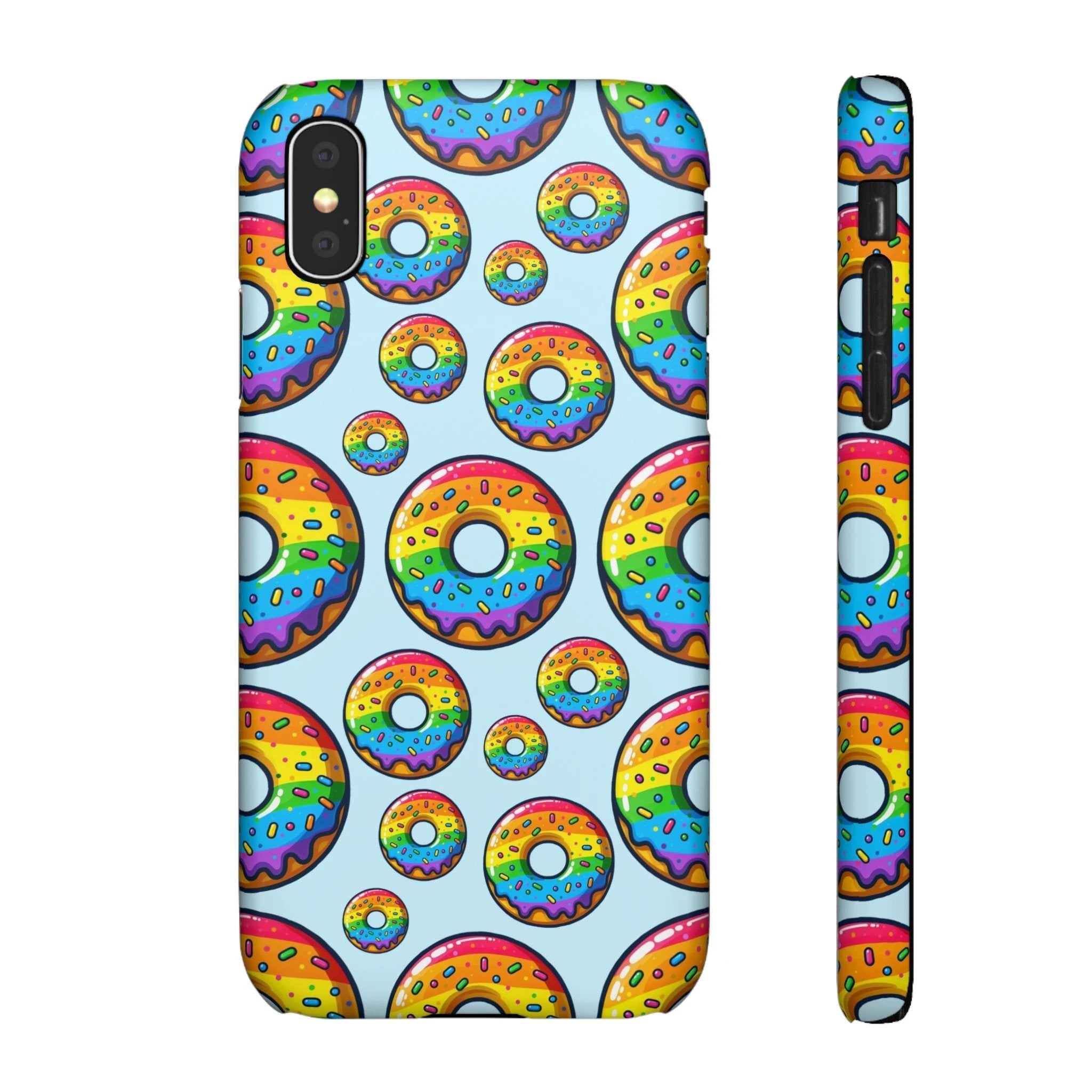 Bespattered Facade Rainbow Sprinkle Donut Snap Case by Bespattered Facade