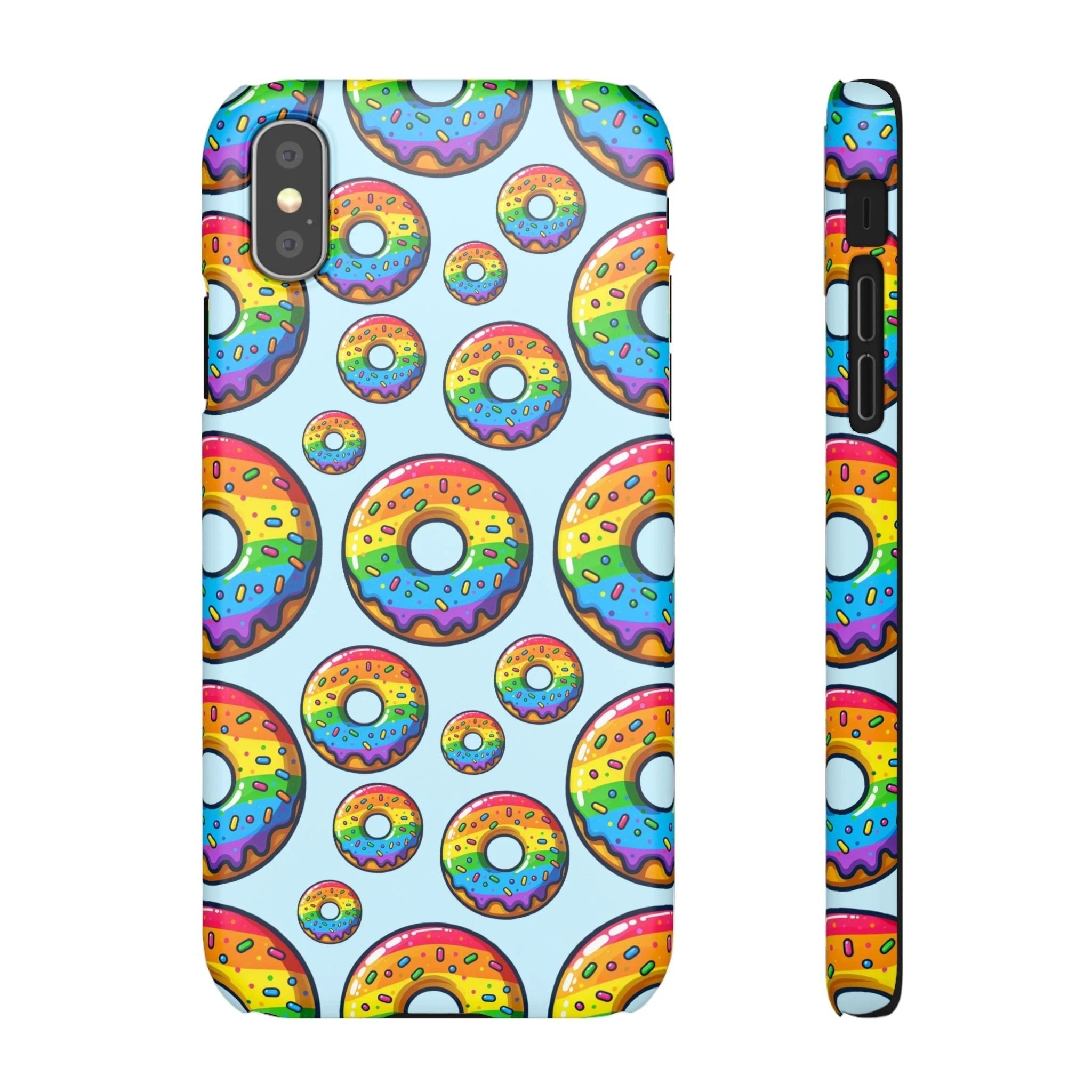 Bespattered Facade Rainbow Sprinkle Donut Snap Case by Bespattered Facade
