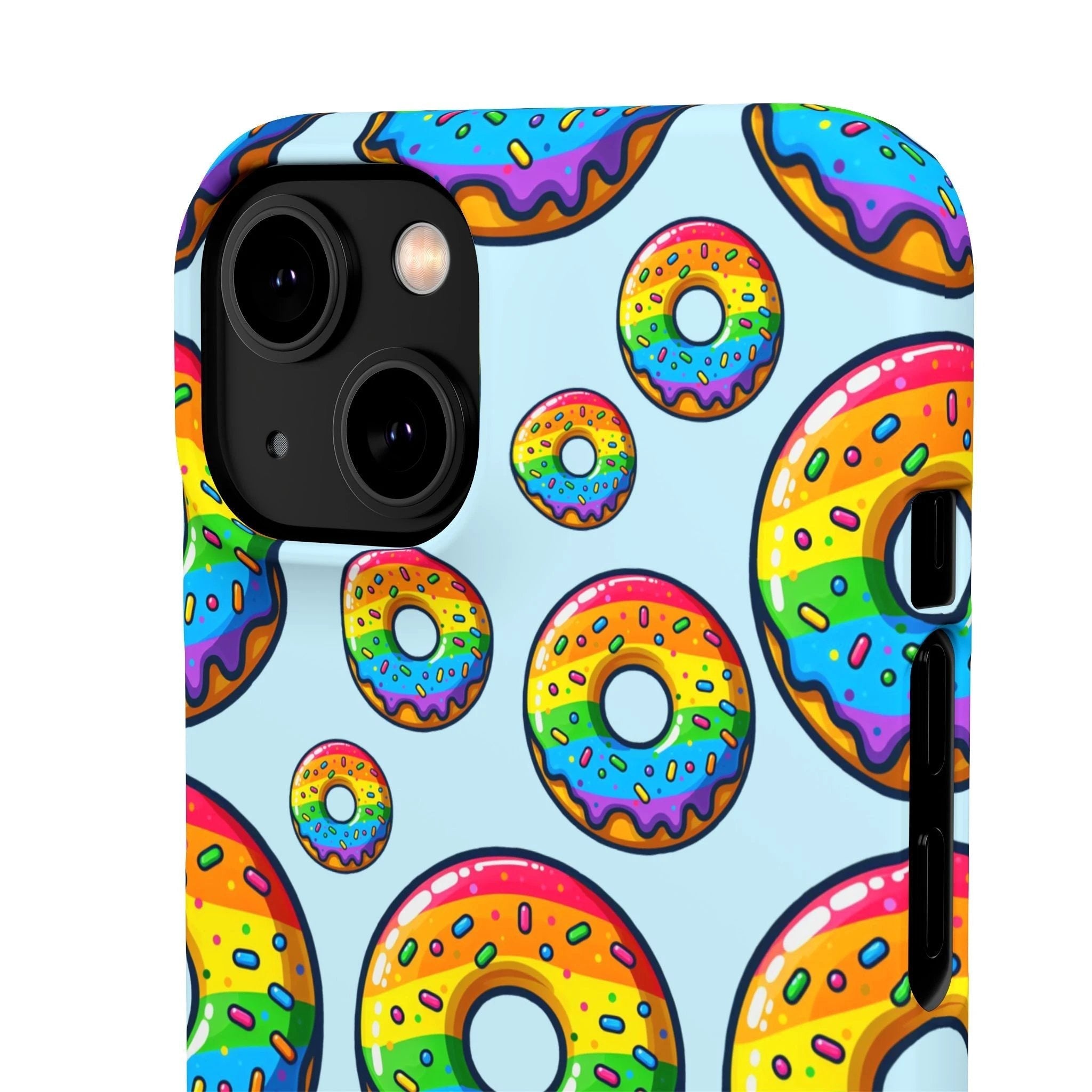 Bespattered Facade Rainbow Sprinkle Donut Snap Case by Bespattered Facade