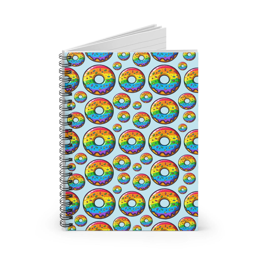 Bespattered Facade Rainbow Sprinkle Donut Spiral Notebook - Lined Pages