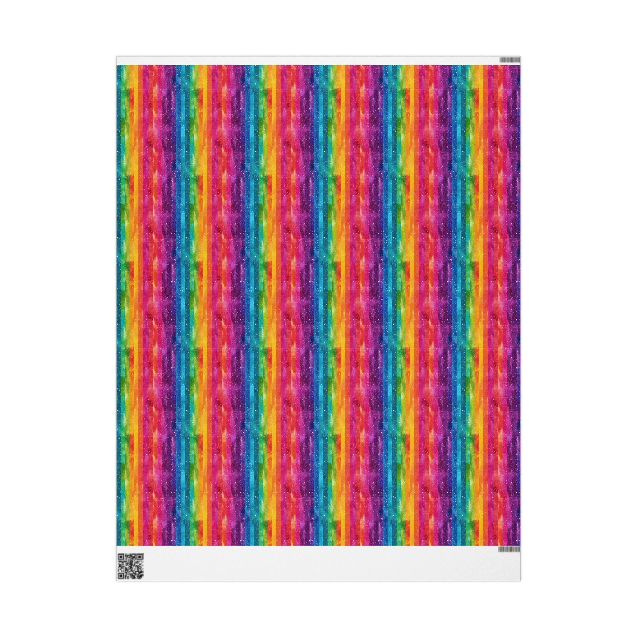 Bespattered Facade Rainbow Stripes Wrapping Paper | Three Sizes | Glossy or Matte by Bespattered Facade