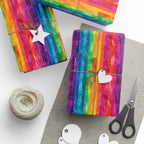 Bespattered Facade Rainbow Stripes Wrapping Paper | Three Sizes | Glossy or Matte by Bespattered Facade