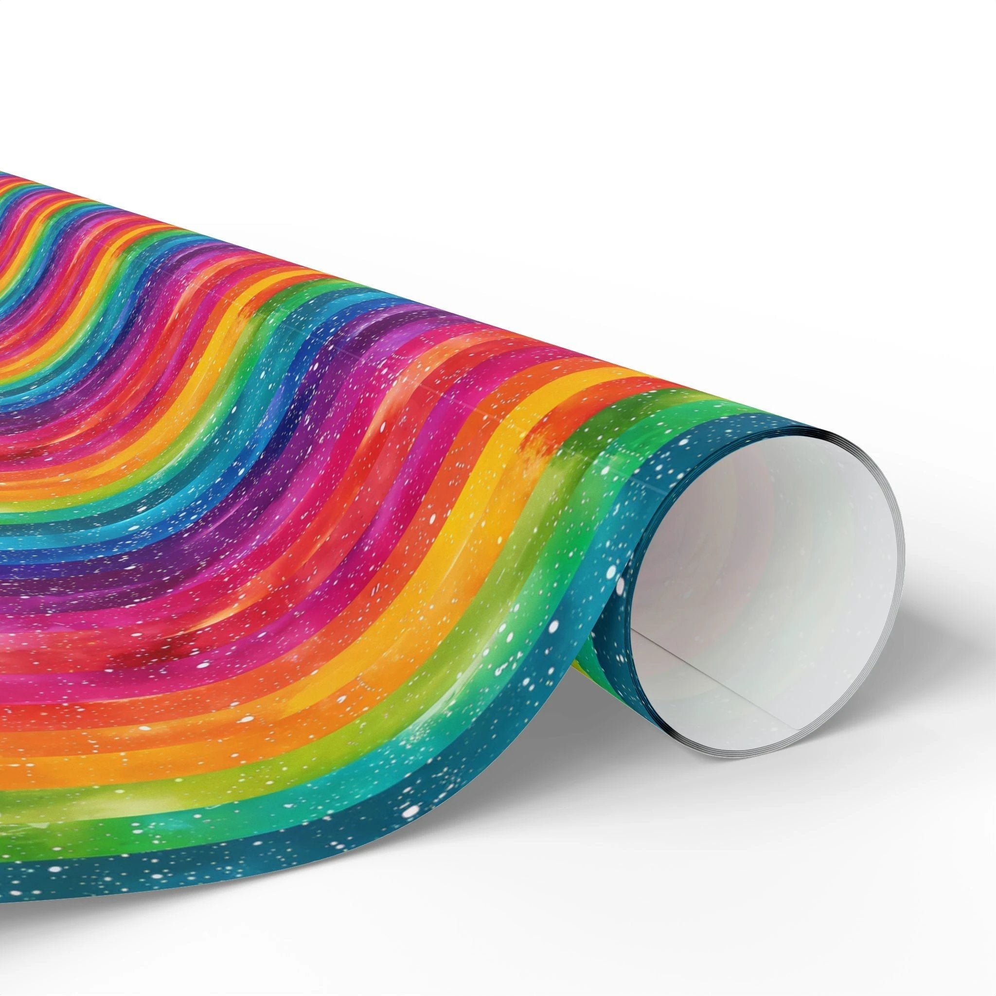 Bespattered Facade Rainbow Stripes Wrapping Paper | Three Sizes | Glossy or Matte by Bespattered Facade