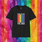 Bespattered Facade Rainbow Think Outside the Box Unisex Softstyle T-Shirt by Bespattered Facade