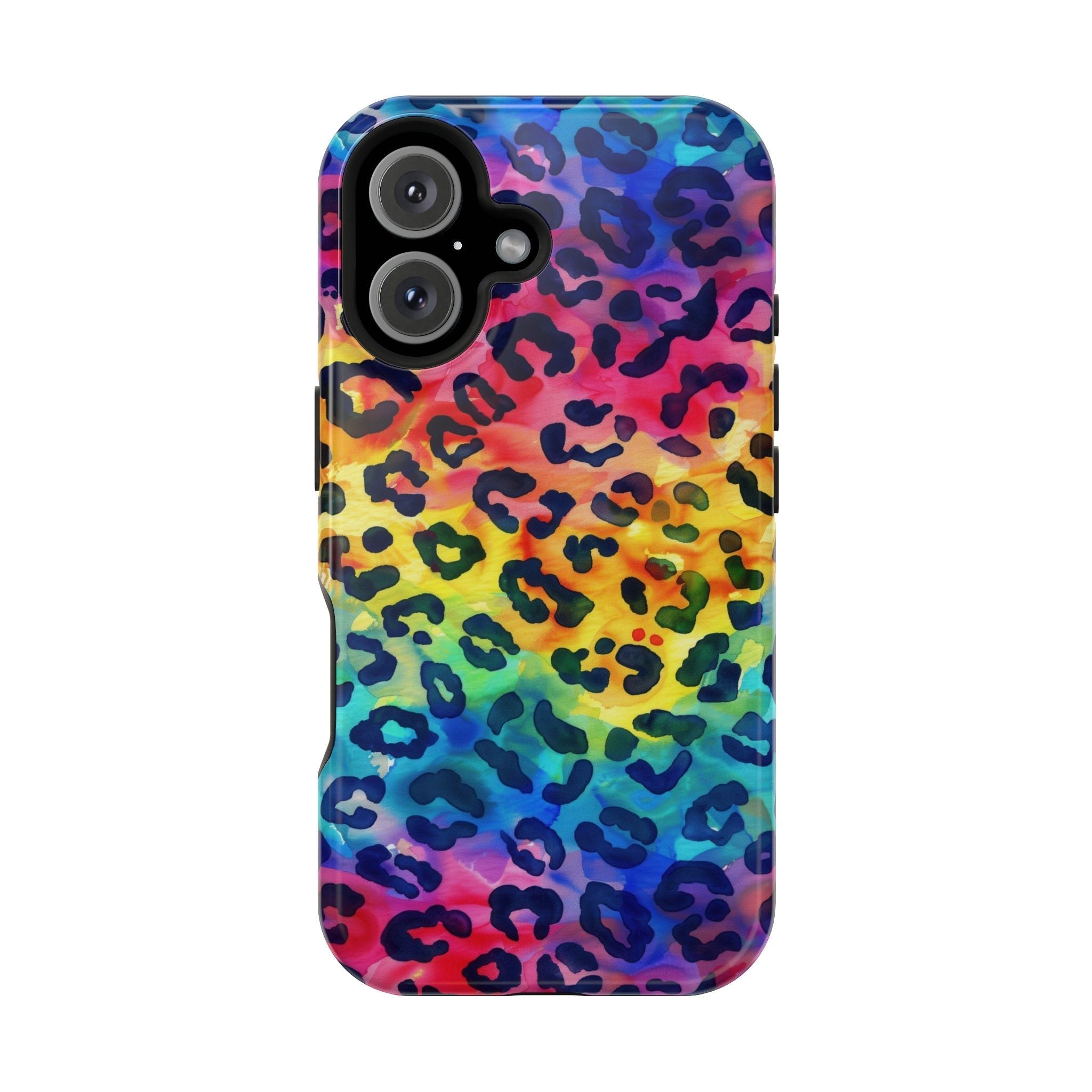 Bespattered Facade Rainbow Watercolor Leopard MagSafe Tough Case by Bespattered Facade